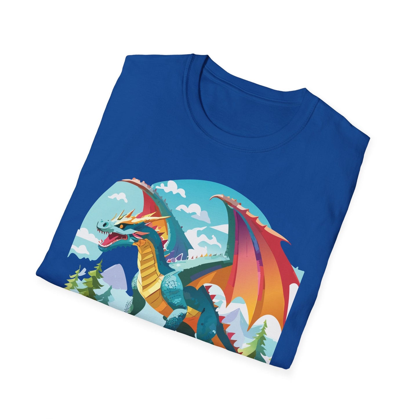 Dragon Graphic Tee Unisex Softstyle 100 Percent Ring Spun Cotton Animal Art Print Shirt