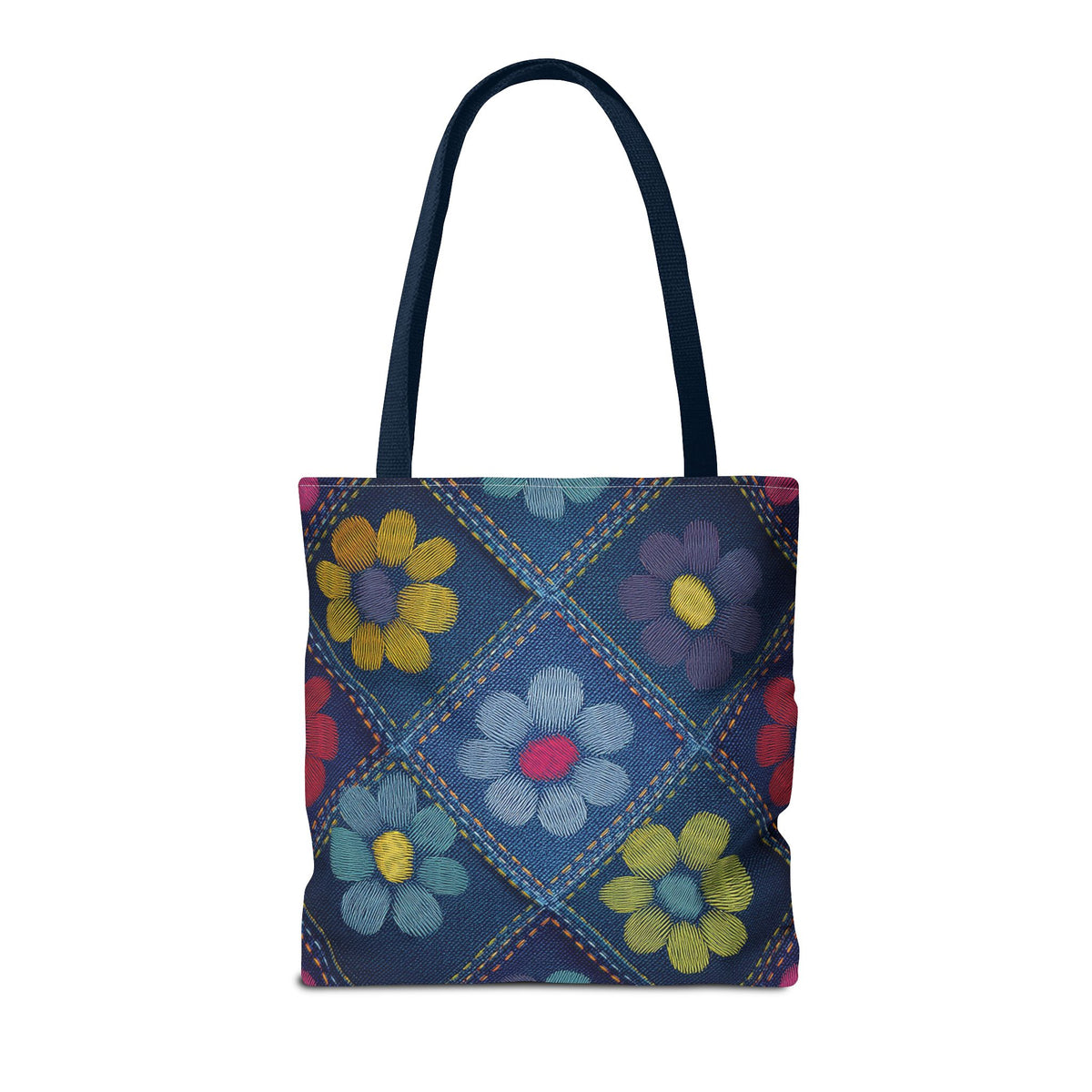 Denim Fabric Imitation Print Unisex Canvas Bag Poly Spun 3 Sizes Tote Bag 163