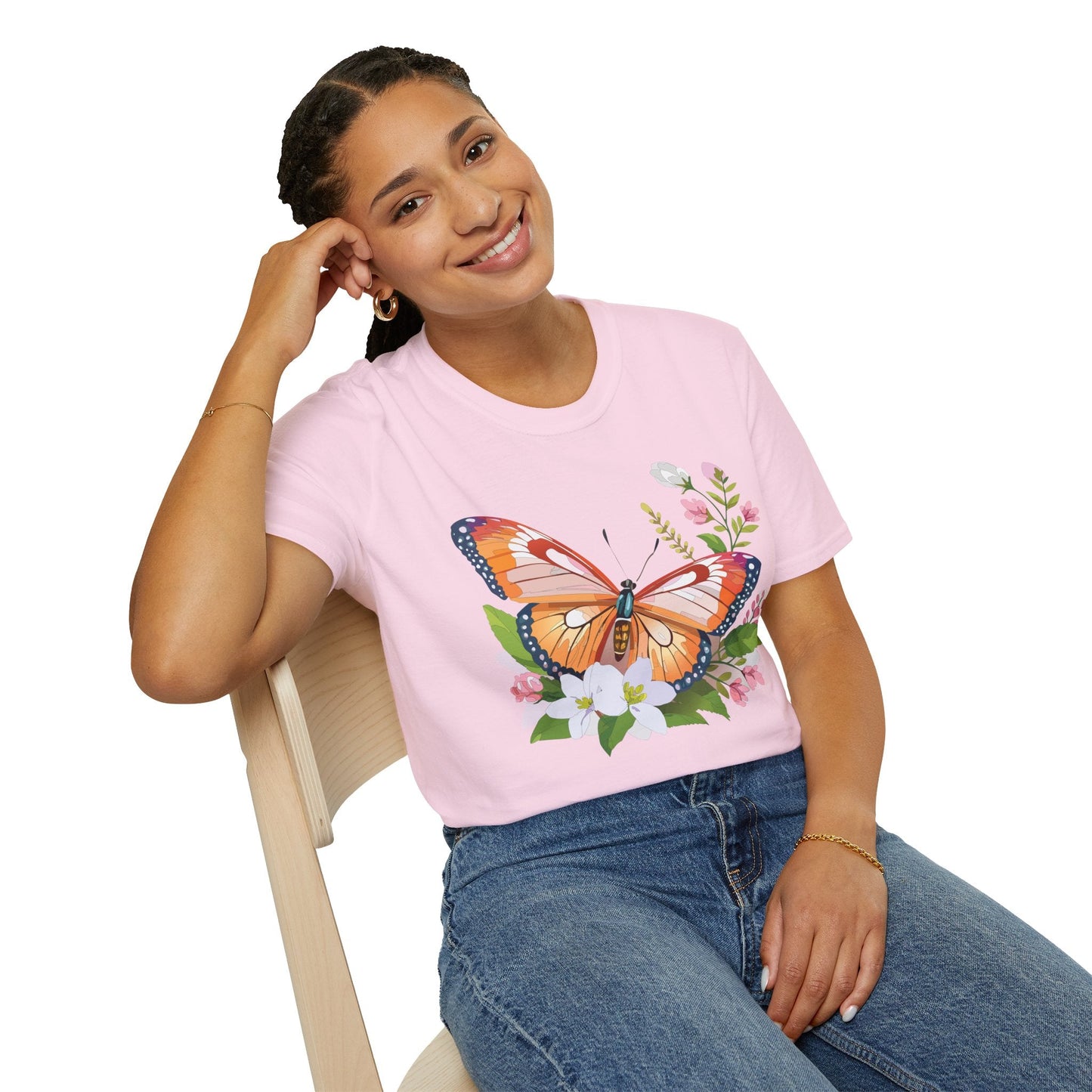 Butterfly Shirt Unisex T Shirt Gildan 64000 Softstyle 100 Percent Ring Spun Cotton
