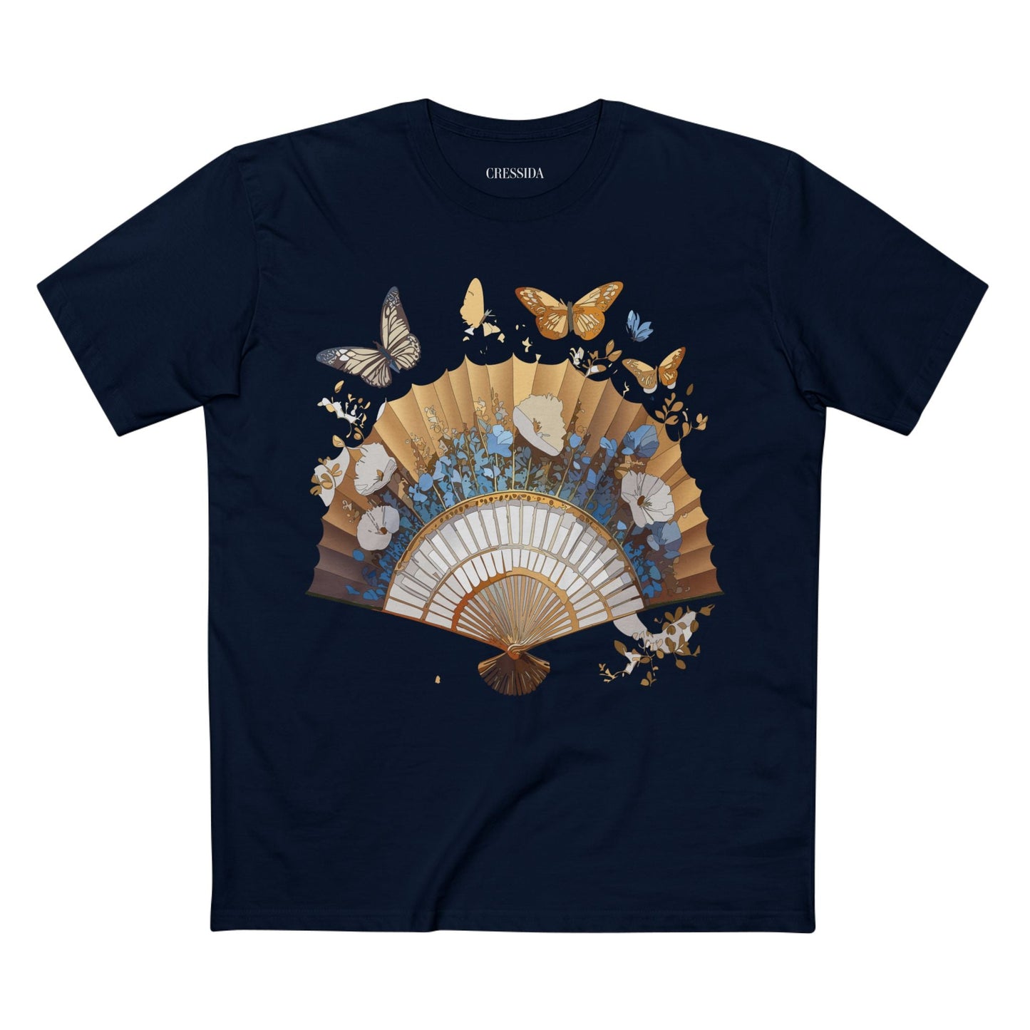 Antique Fan Graphic Design T-Shirt Unisex 100 Cotton Floral Carnival Artwork Tee 1
