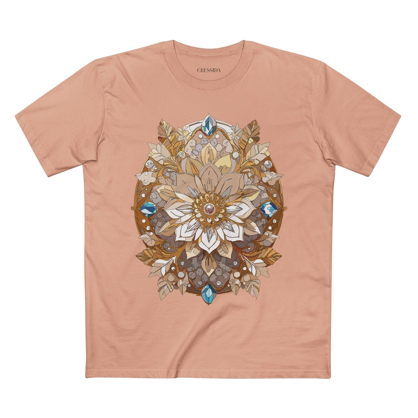 Floral Graphic T-Shirt Unisex 100 Cotton Art Design with Antique Flowers Tee 23