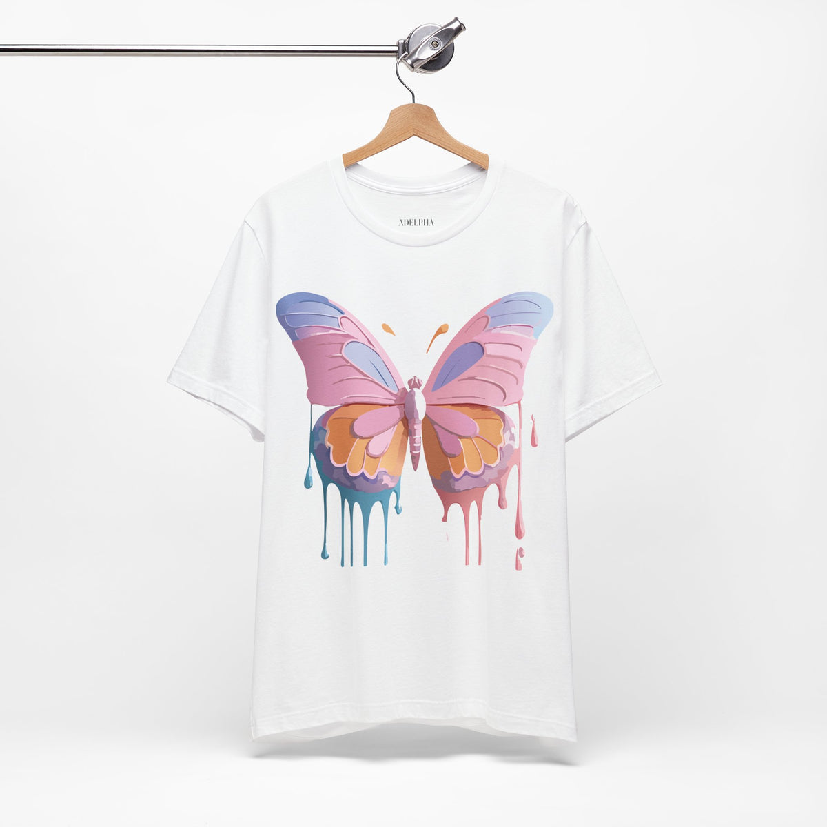 Butterfly Graphic Unisex Cotton Bella+Canvas Tee with Floral Art Design m06