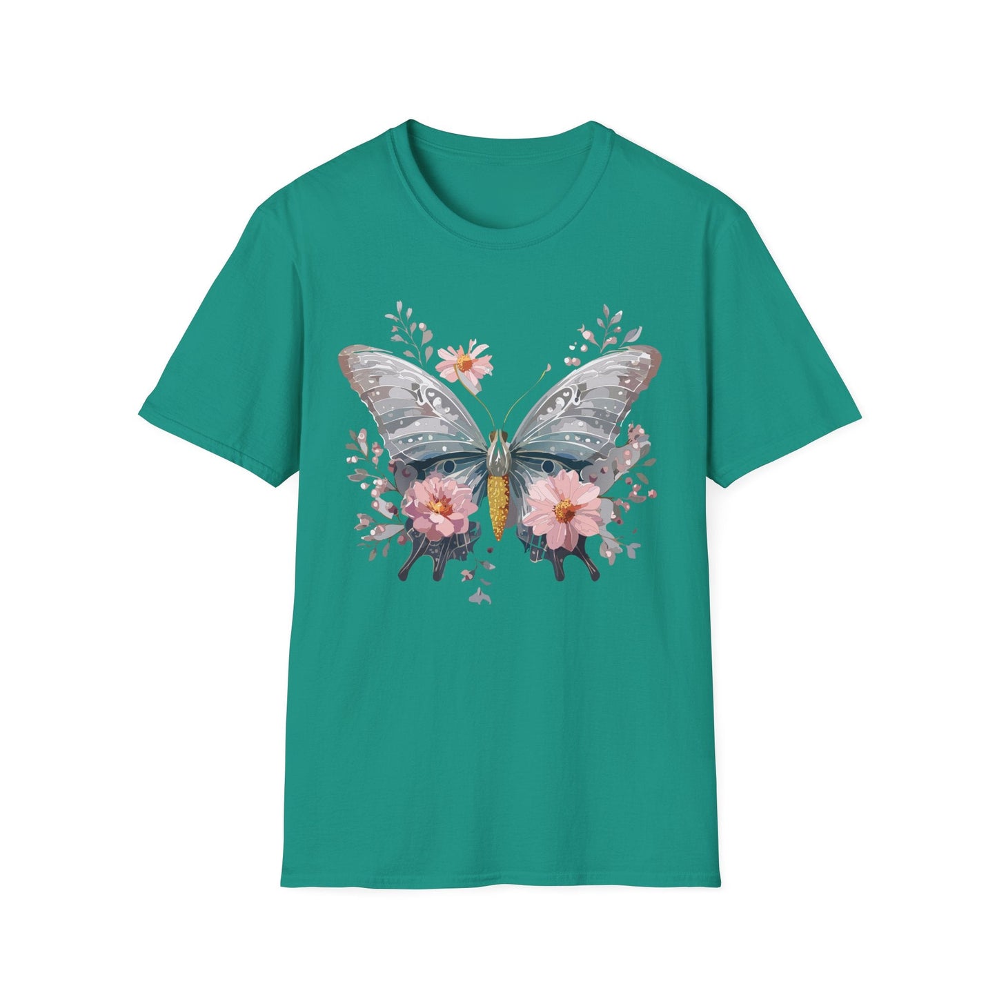 Butterfly Themed Unisex T Shirt Softstyle Monarch Gildan 64000 Ring Spun Cotton Tee
