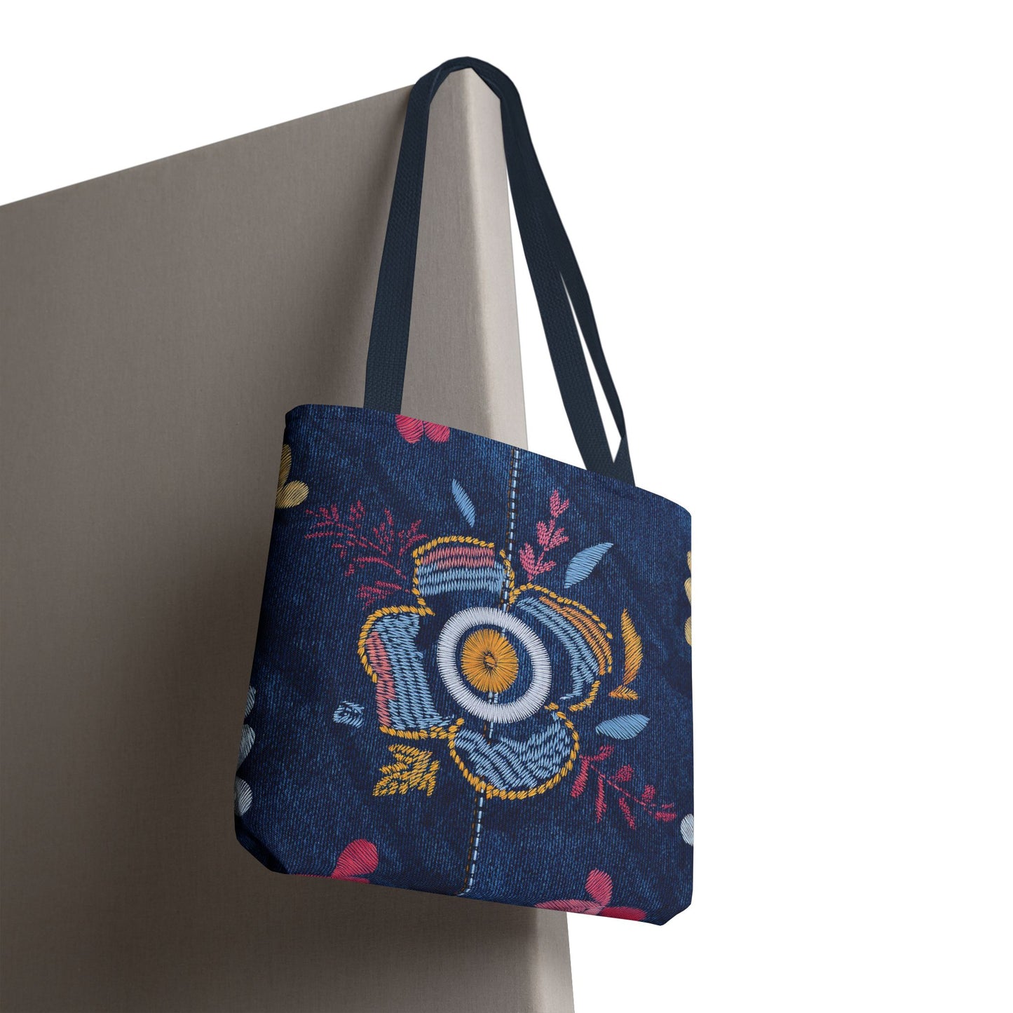 Denim Fabric Imitation Print Unisex Canvas Bag Poly Spun 3 Sizes Tote Bag 159-9