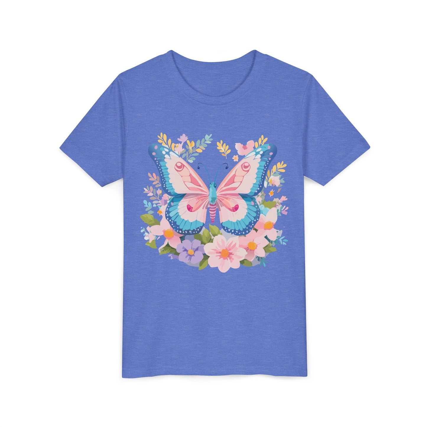 Camiseta juvenil Butterfly Blossom: camiseta de manga corta colorida para celebraciones de primavera (9 a 14 años)