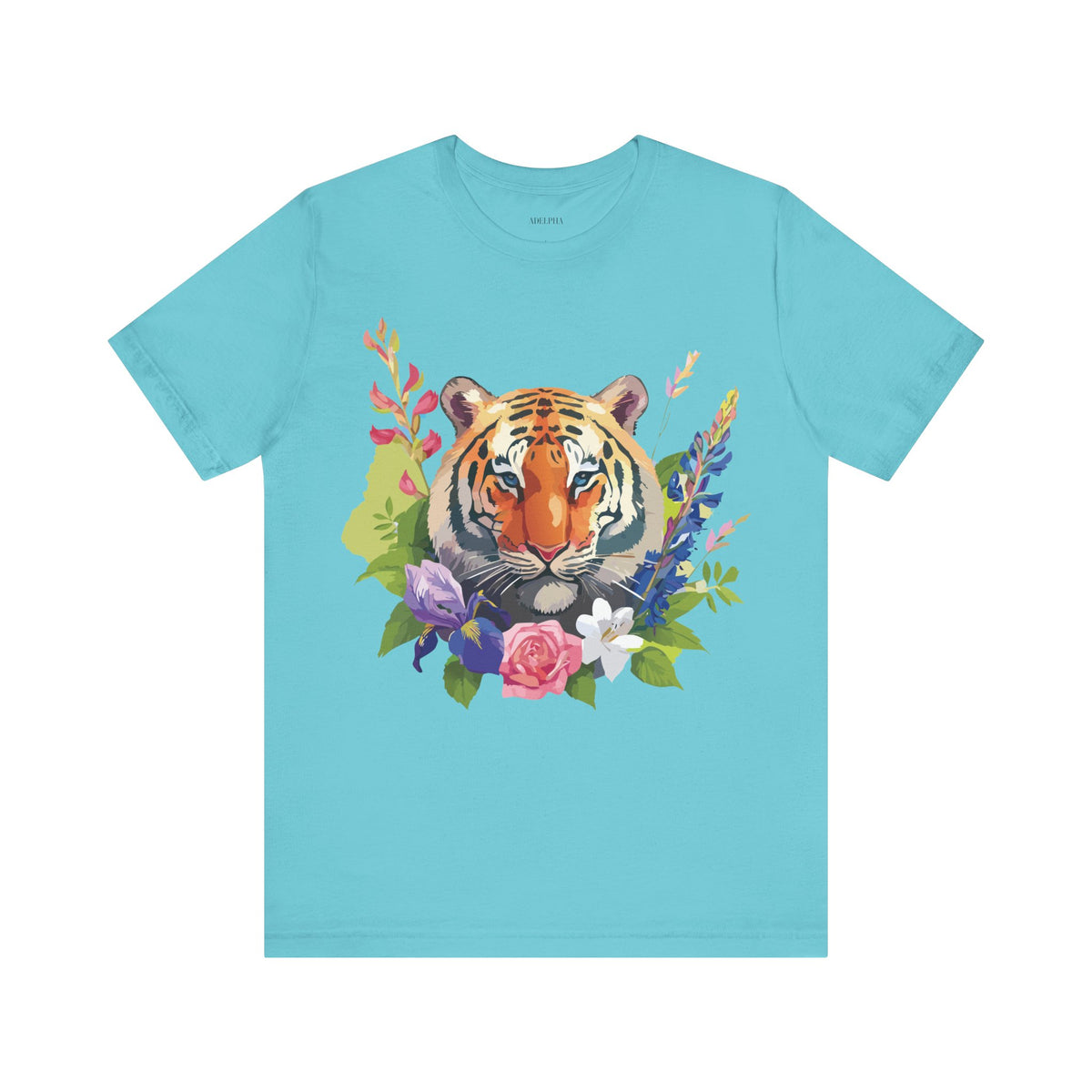 Tiger Graphic Unisex Cotton Bella+Canvas Tee with Art Animal Design d94