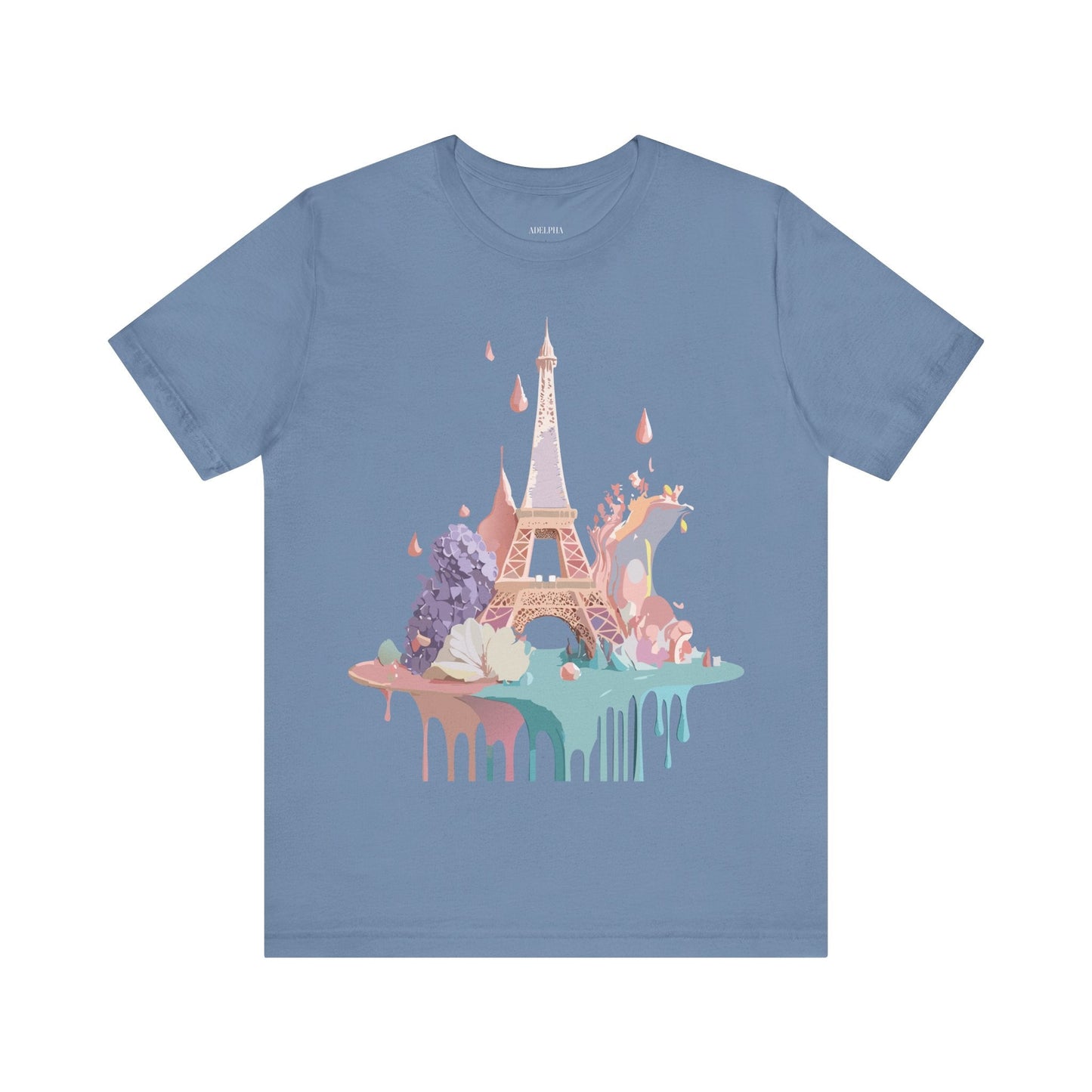 Paris Graphic Tee Unisex Short Sleeve Shirt With Vintage Inspired Adelpha Artwork