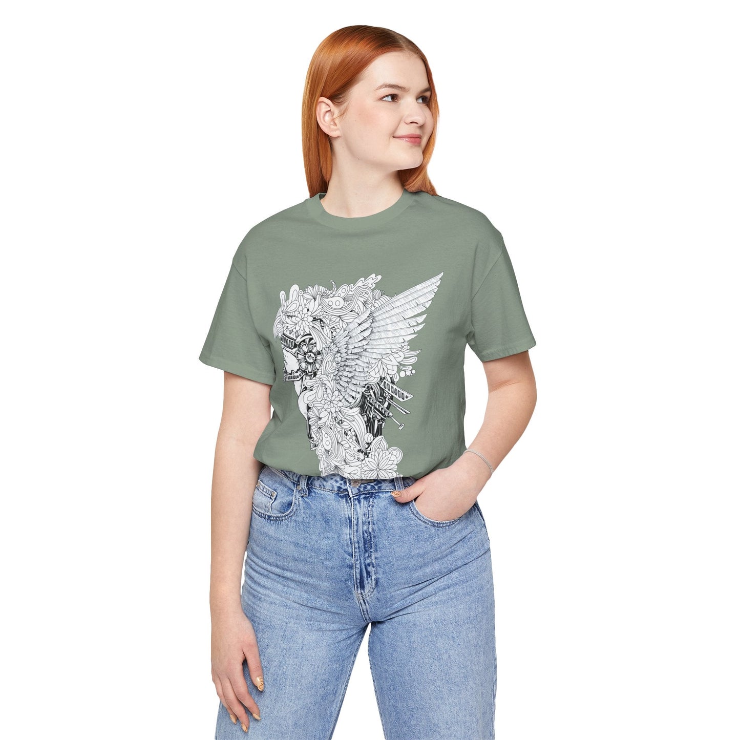 Eagle Illustration Graphic Unisex Cotton T-Shirt r26