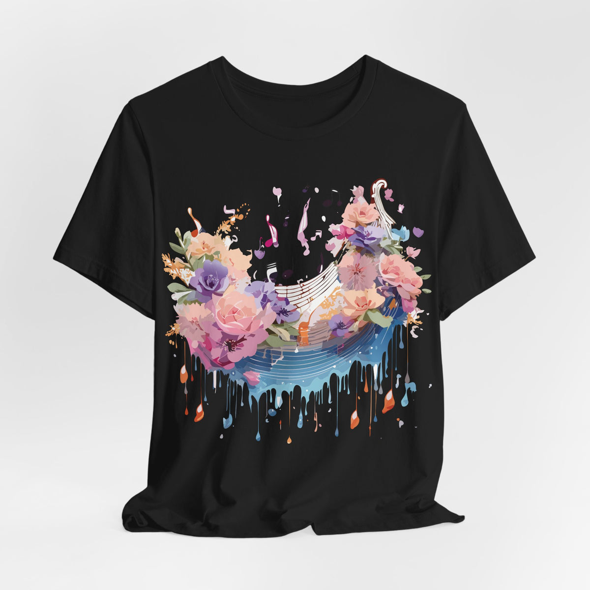 Music Graphic Unisex Cotton Bella+Canvas Tee with Art Design m84