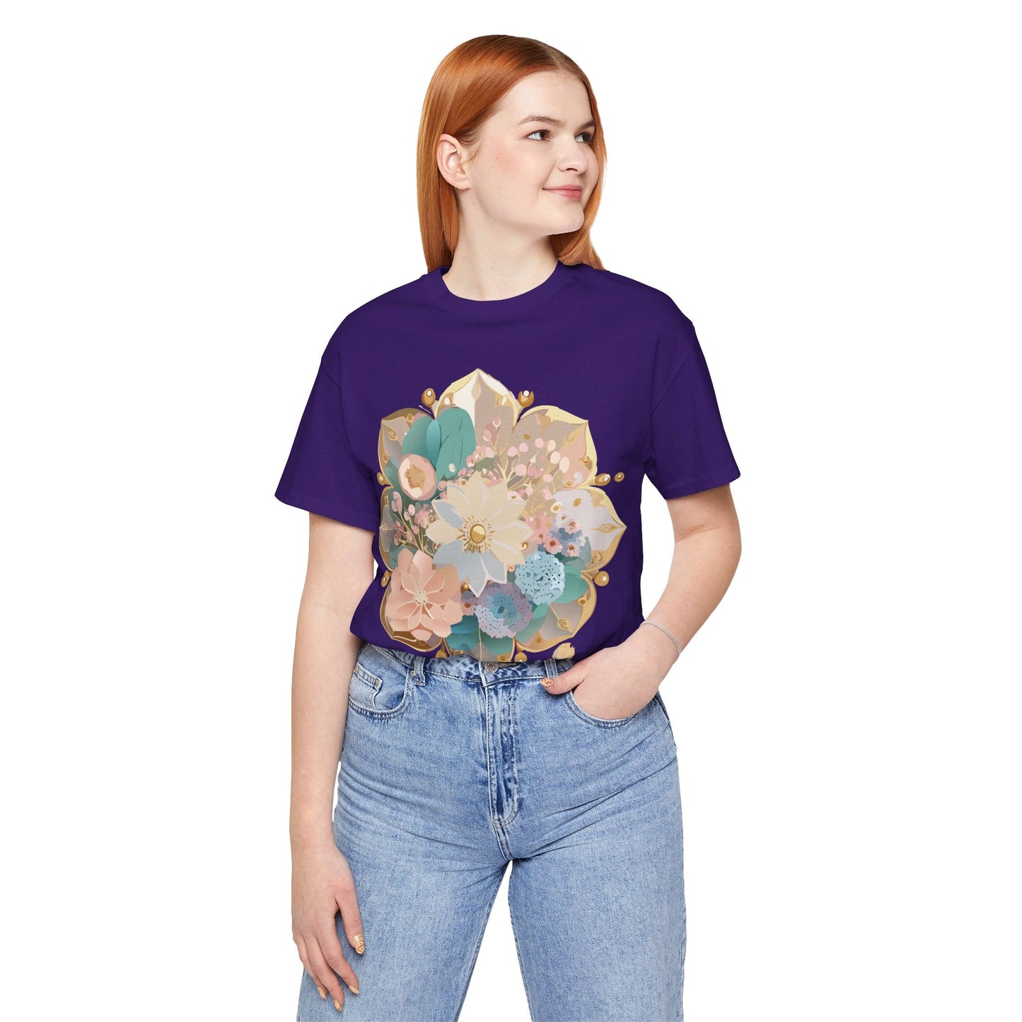 Mandala Graphic Unisex 100 Cotton Vintage Floral Artwork Tee 14