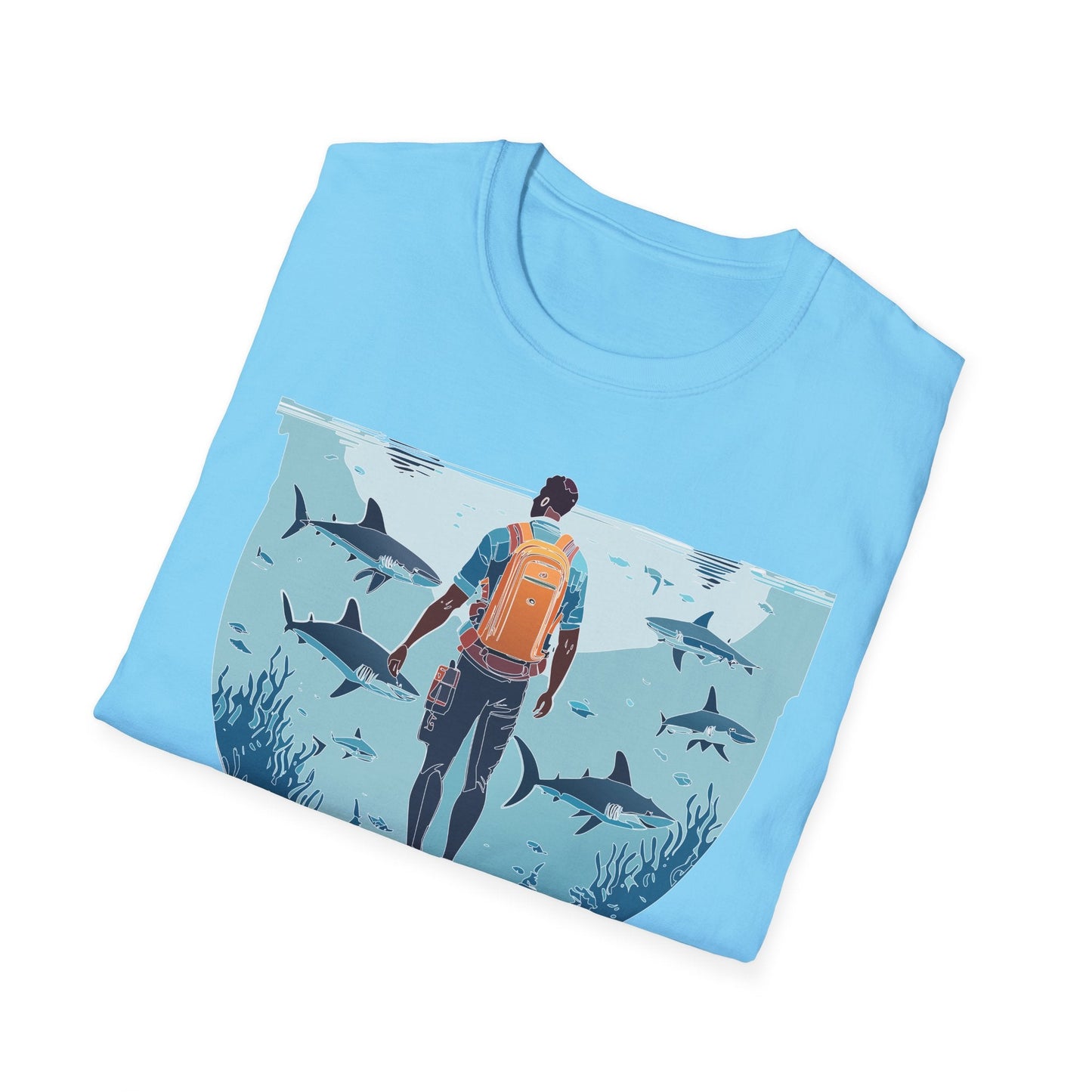 Ocean Tee Shirt Unisex Softstyle T Shirt With Ocean Art Design U Boat Theme Graphic Artwork Edition