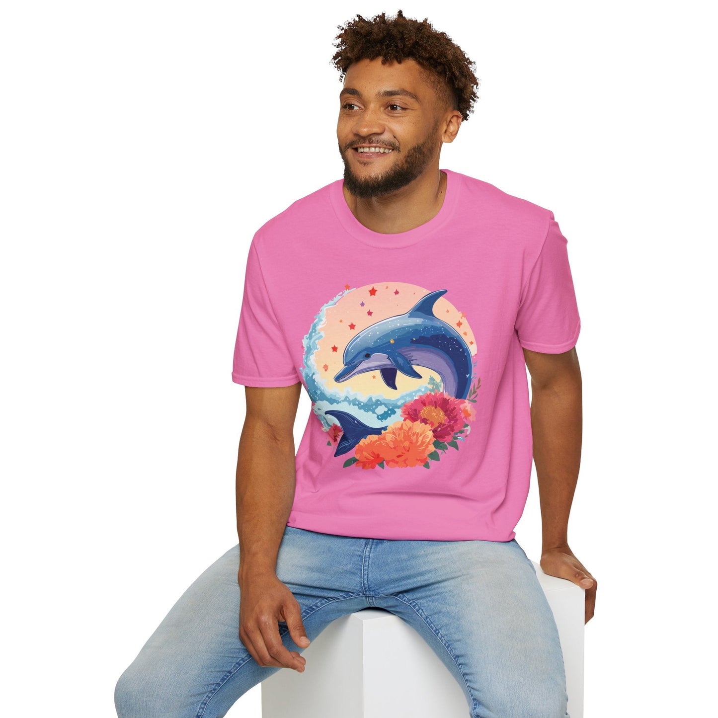 Dolphin Shirts Unisex Tee 100 Percent Ring Spun Cotton Gildan Softstyle 64000 For Everyday Comfort