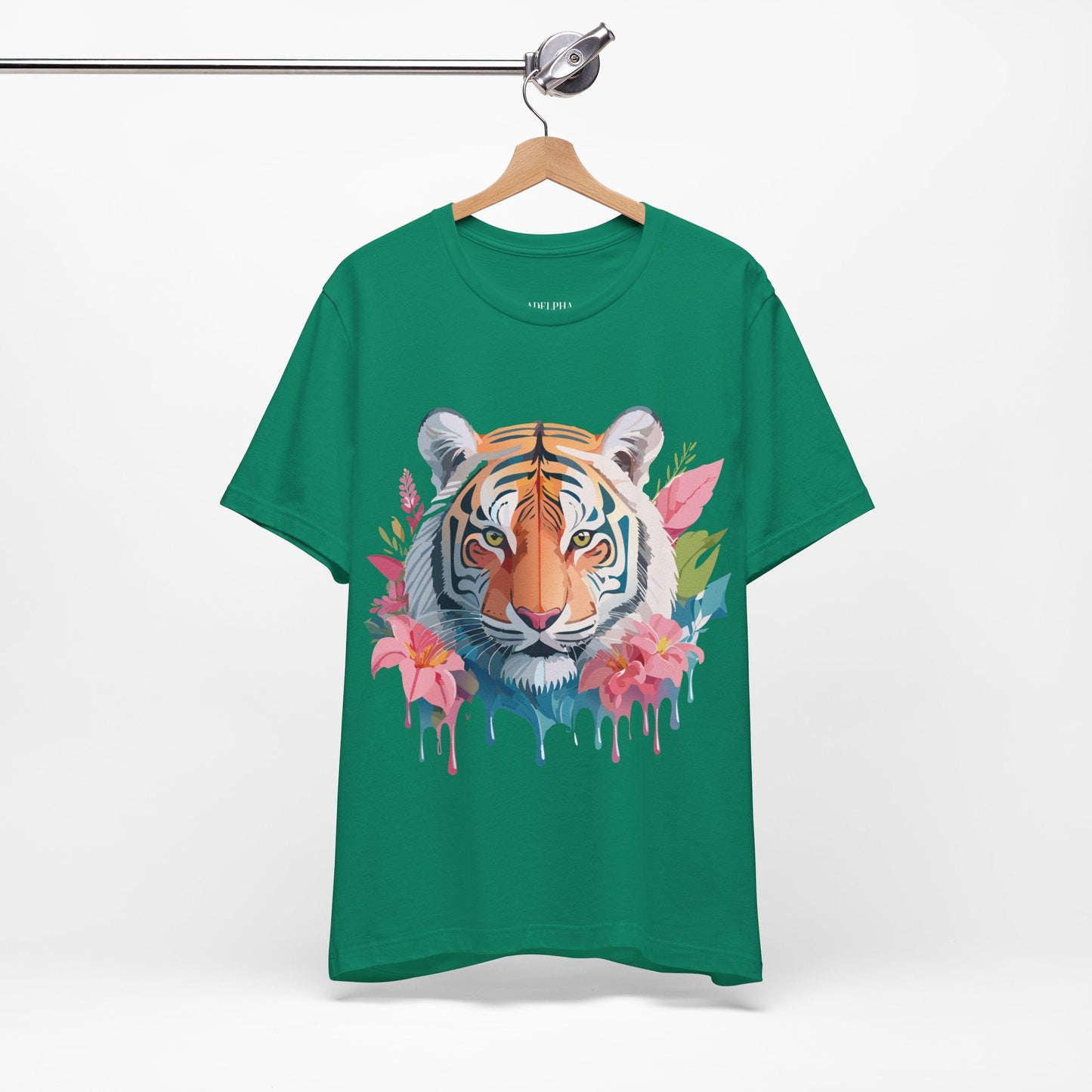 Tiger Graphic Unisex 100 Cotton Vintage Art with Animal Tee 13
