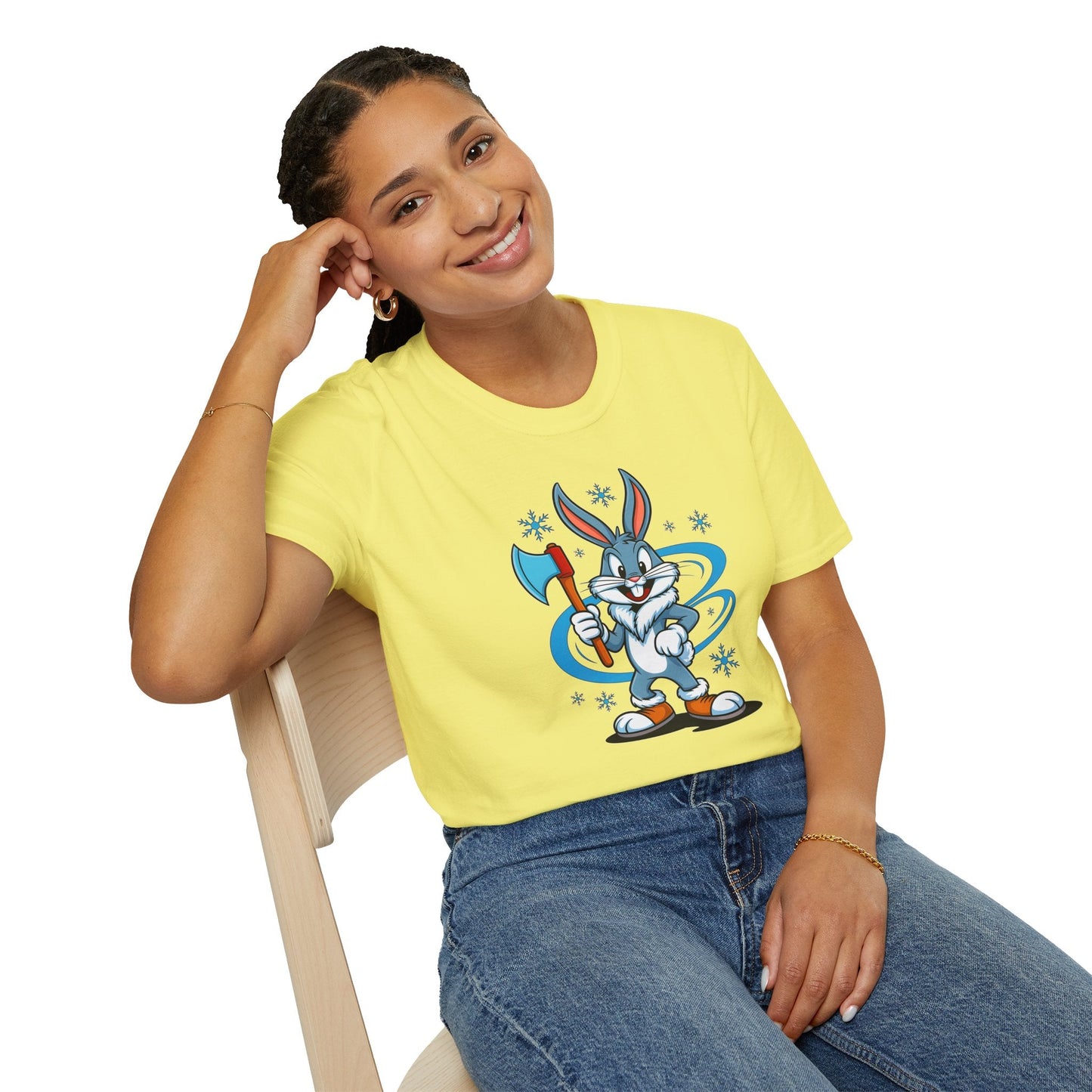 Bugs Bunny T Shirt Cartoon Print Unisex Softstyle Tee Gildan 64000 100 Percent Cotton