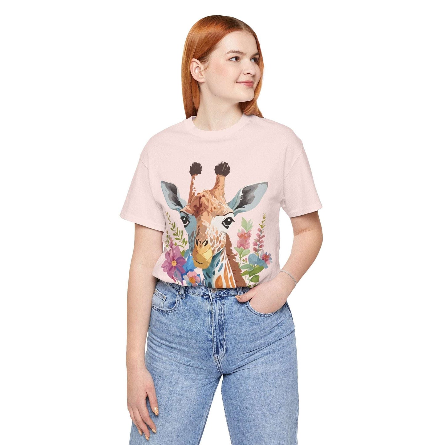 Giraffe Graphic Unisex 100 Cotton Vintage Animal Art T-Shirt 3