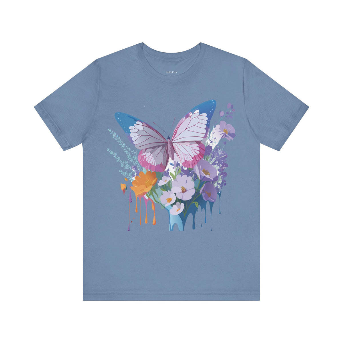 Butterfly Graphic Unisex Cotton Bella+Canvas Tee with Art Design n83