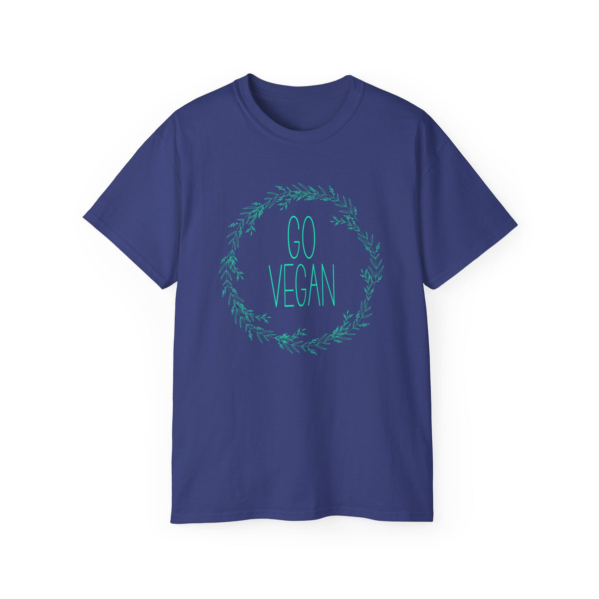 Go Vegan Wreath Tee | Plant-Based Vegan Shirt, Green Botanical Design