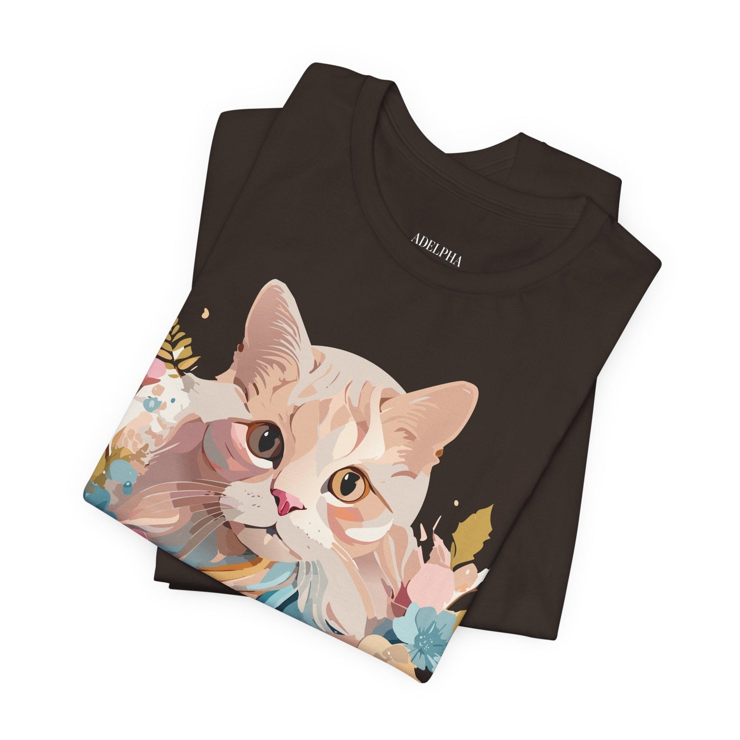 Cat Graphic Tee Unisex Short Sleeve Shirt With Adelpha Vintage Artwork