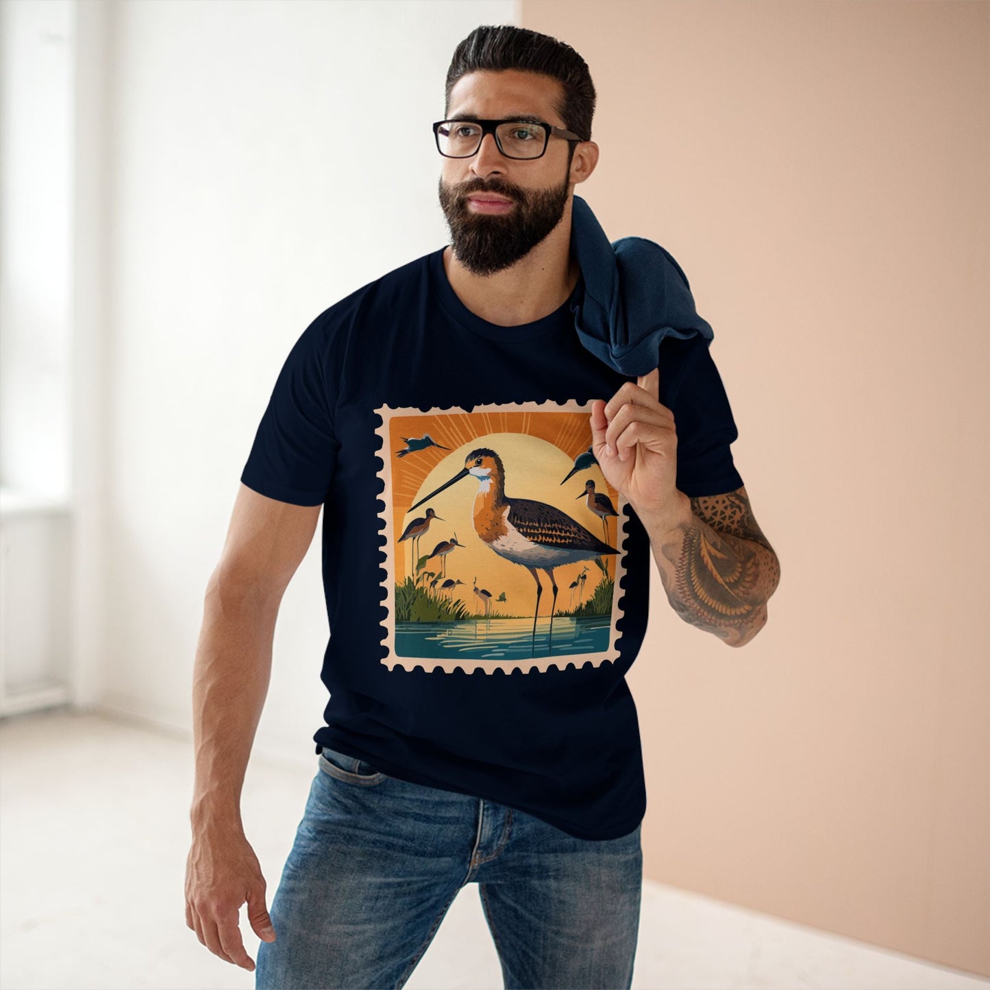 Postage Stamp Shirt Unisex Premium Cotton Tee With Original Art Design Retro2Nova PS 25