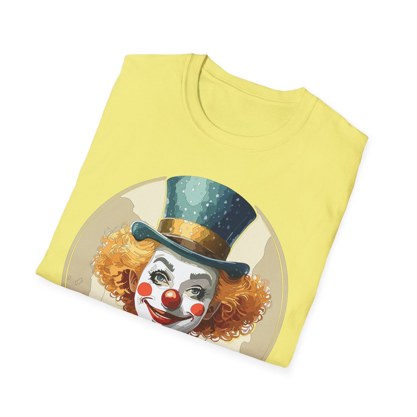 Clown Shirt Unisex T Shirt With Clown Circus Theme Funny Man Shirt Gildan Softstyle 64000