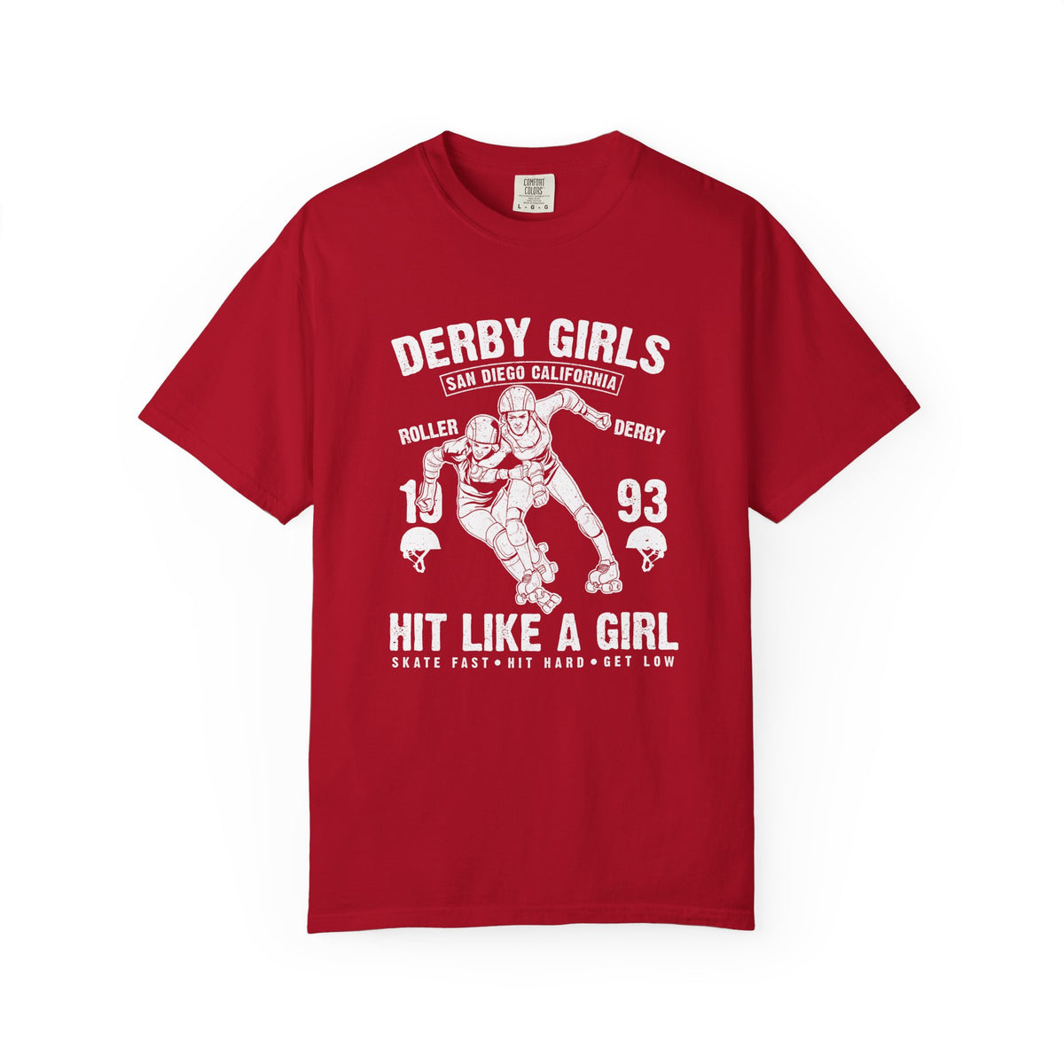 Derby-Girls Roller San Diego California Unisex Comfort Colors Garment-Dyed Heavyweight 100 Cotton Art Design T-Shirt w92