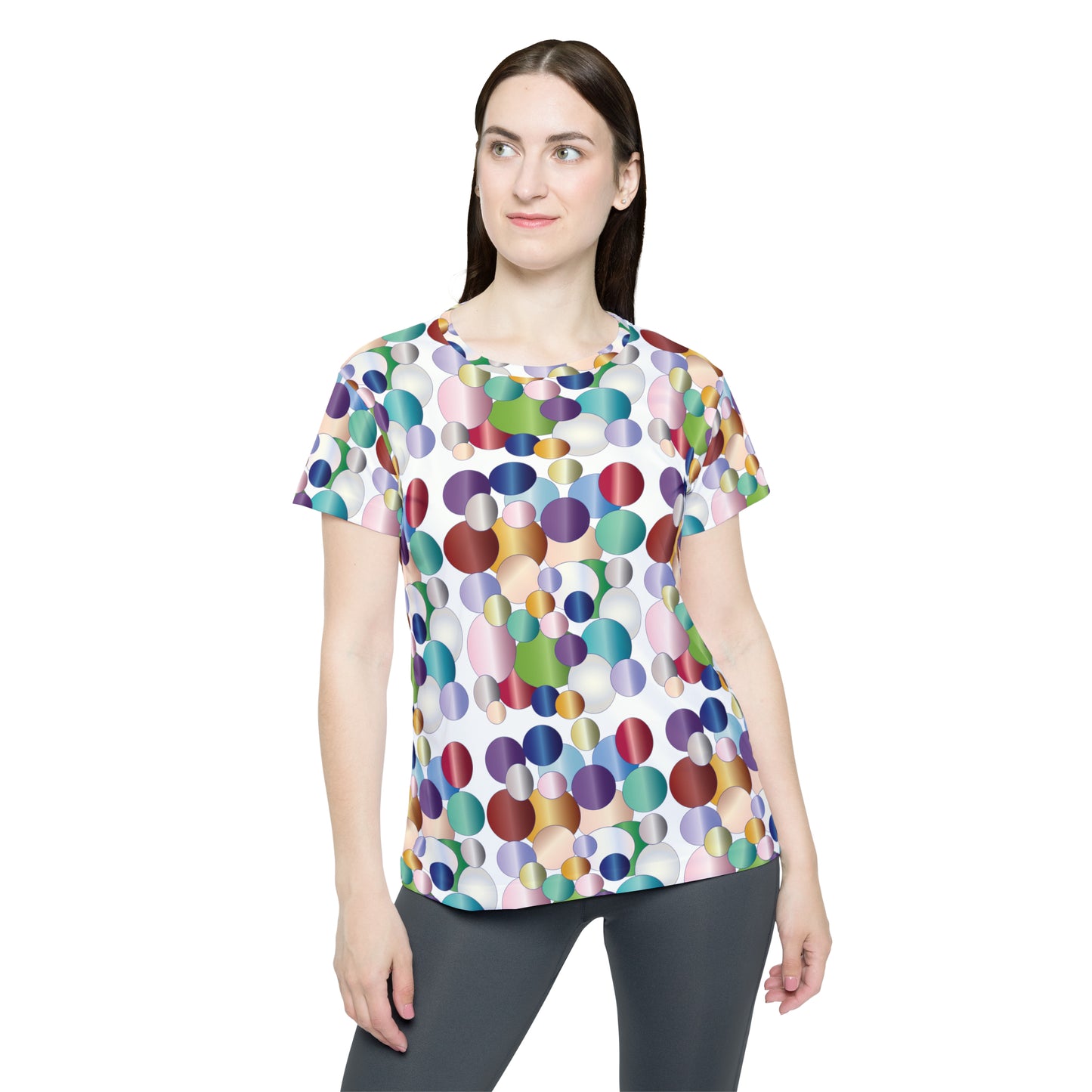 Poly Jersey Tee Shirt with abstract prints