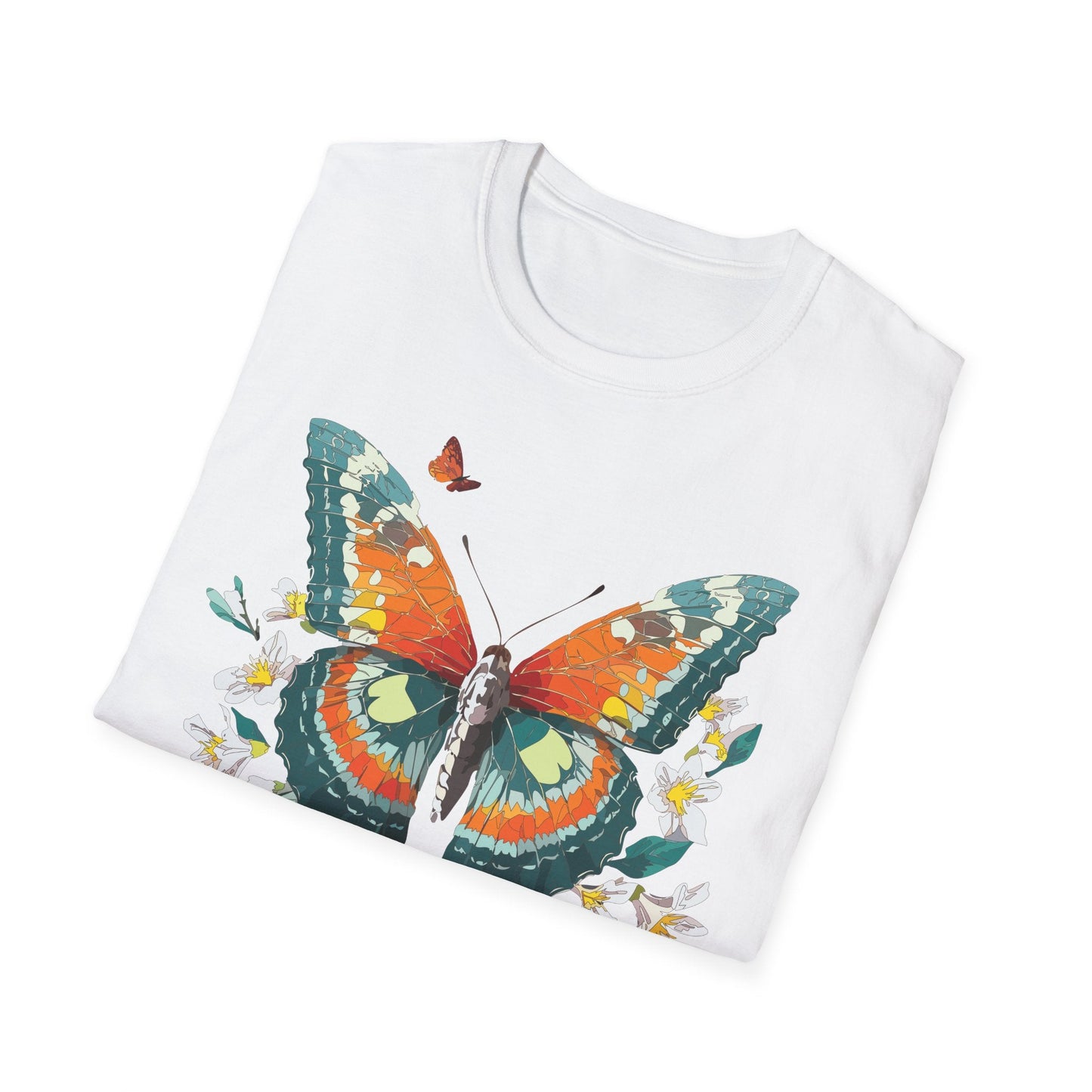 Butterfly T Shirt Unisex Softstyle Gildan 64000 100 Percent Ring Spun Cotton Monarch Tee