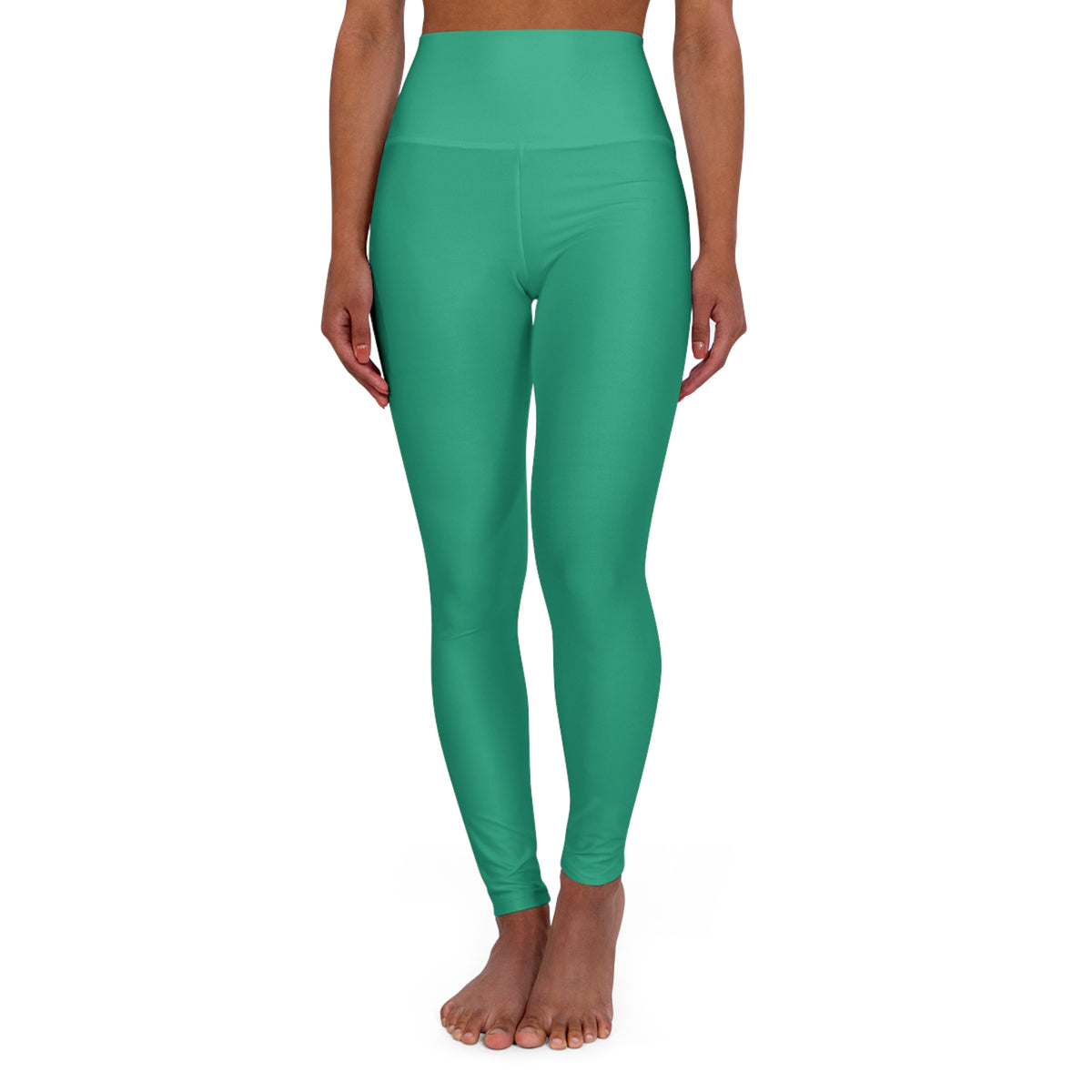 Seaweed Green Color High-Waist Yoga Leggings Women's Seamless Poly-Span Stretchy Pants XS-2XL
