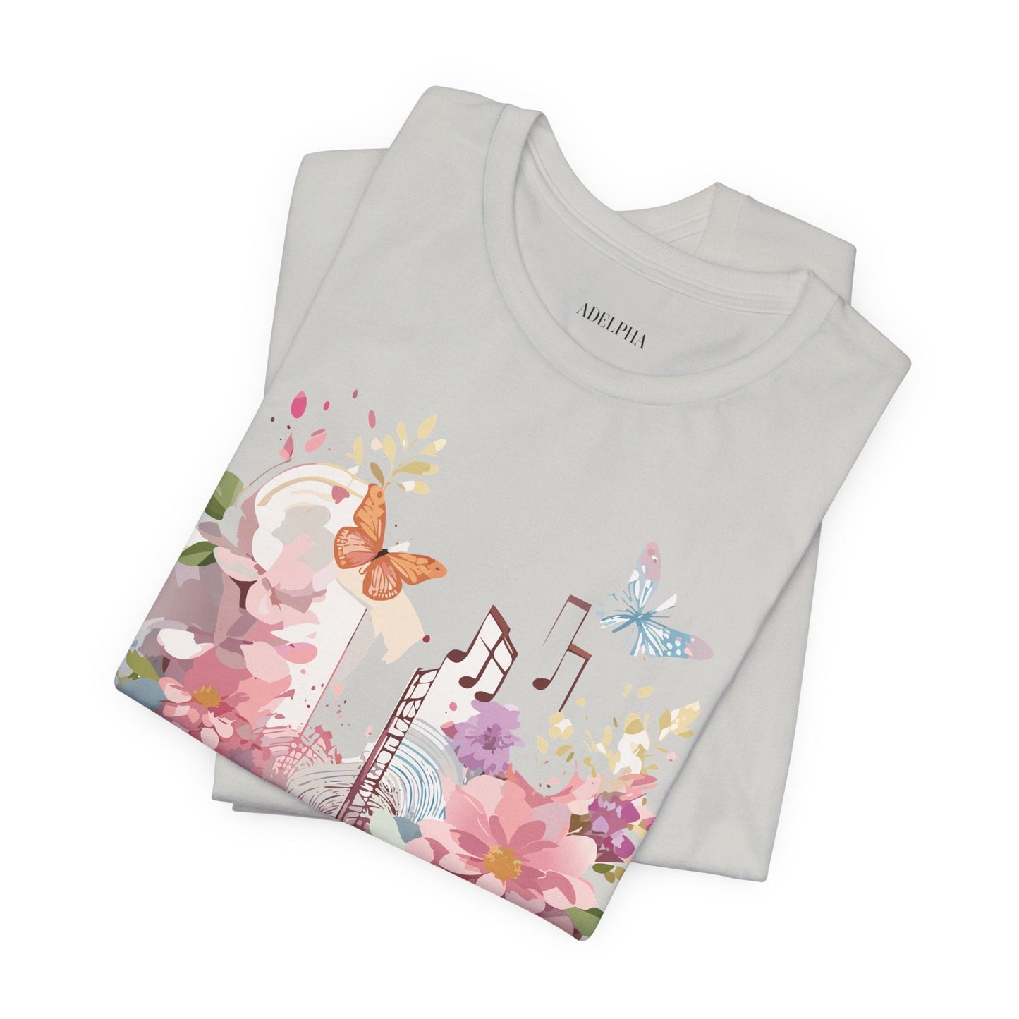 Music Graphic Unisex 100 Cotton Vintage Art with Musical Elements Tee 122