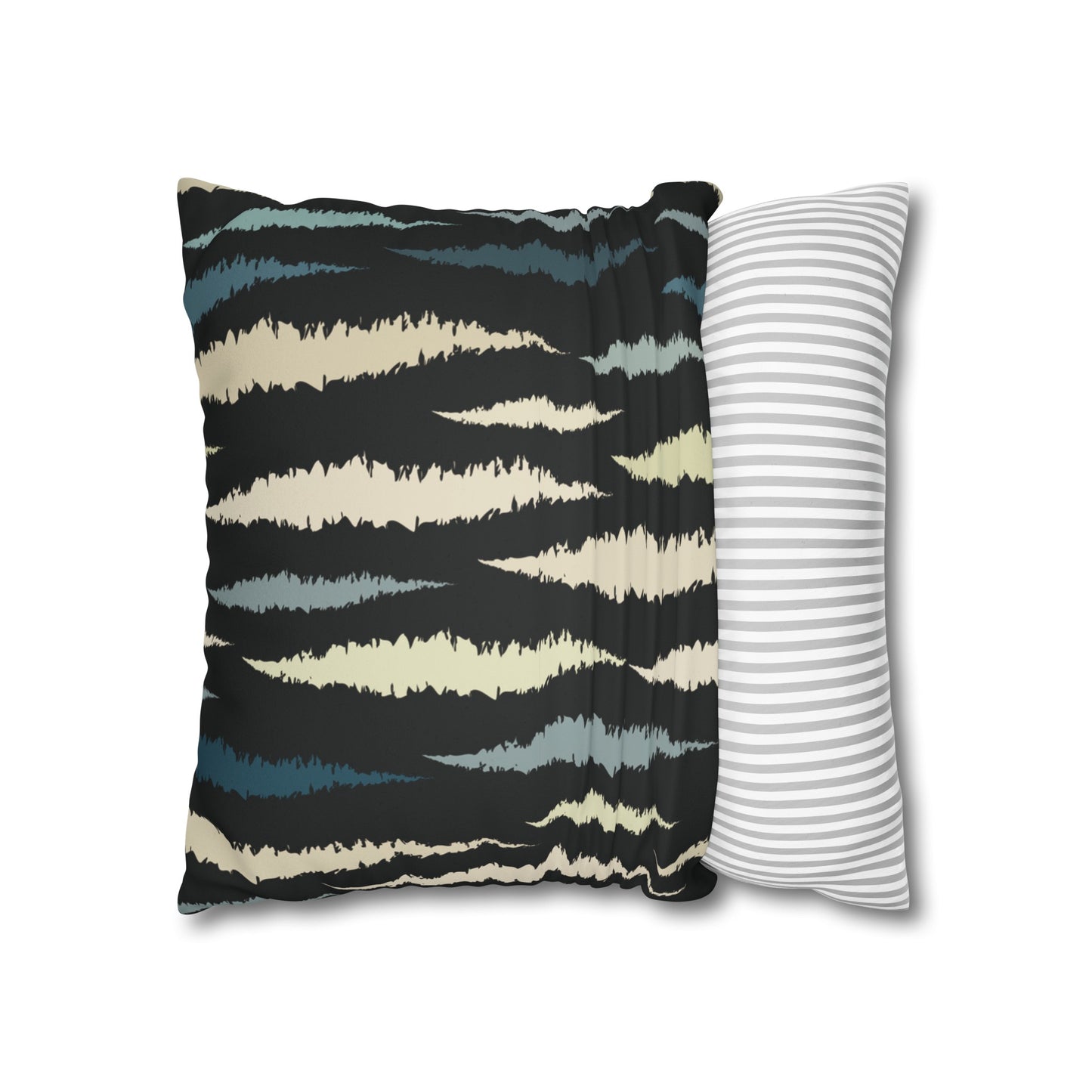 Faux Suede Pillowcase with Abstract print