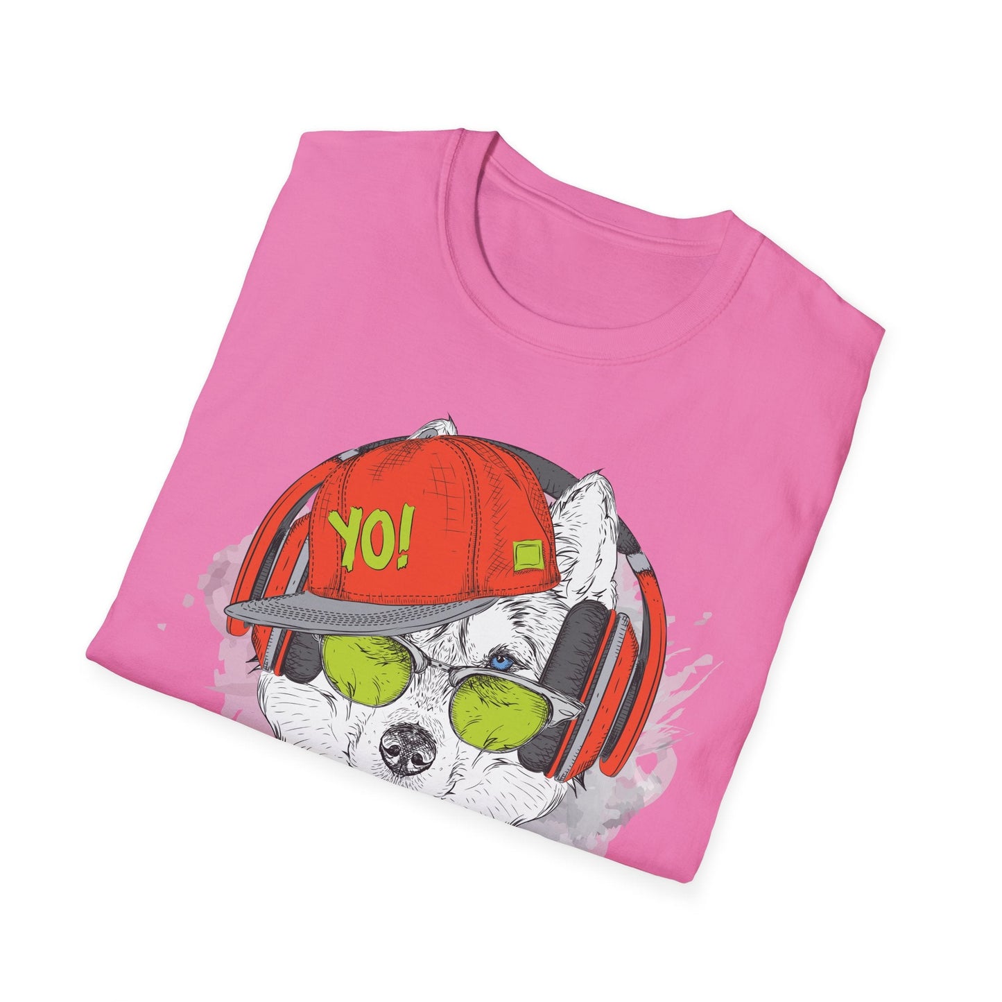 Unisex Music Animals Short Sleeve T Shirt With Headphones For Music Lovers Gildan 64000