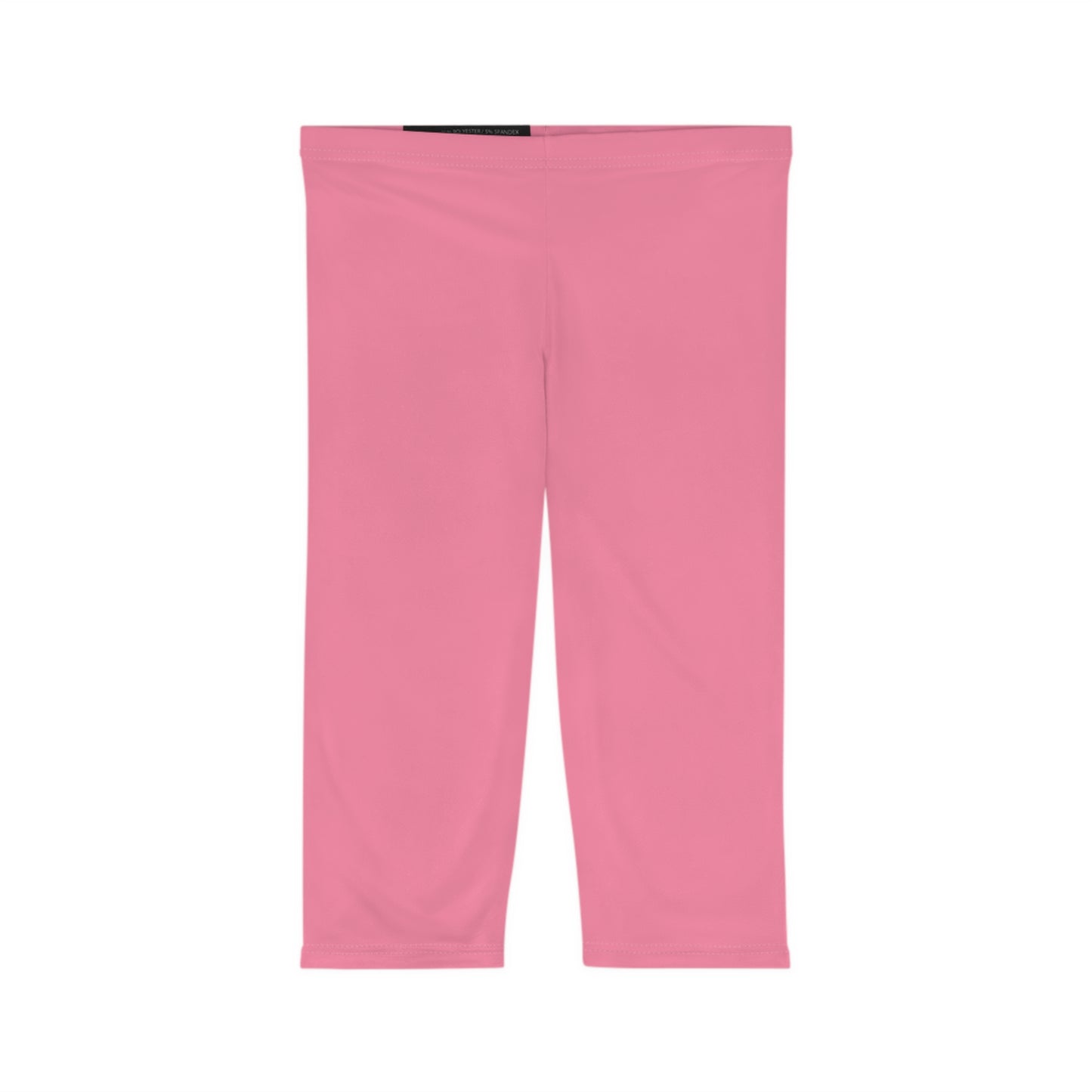 Cotton Candy Pink Color Women's Brushed Suede Poly Span Casual Capri Leggings XS-2XL