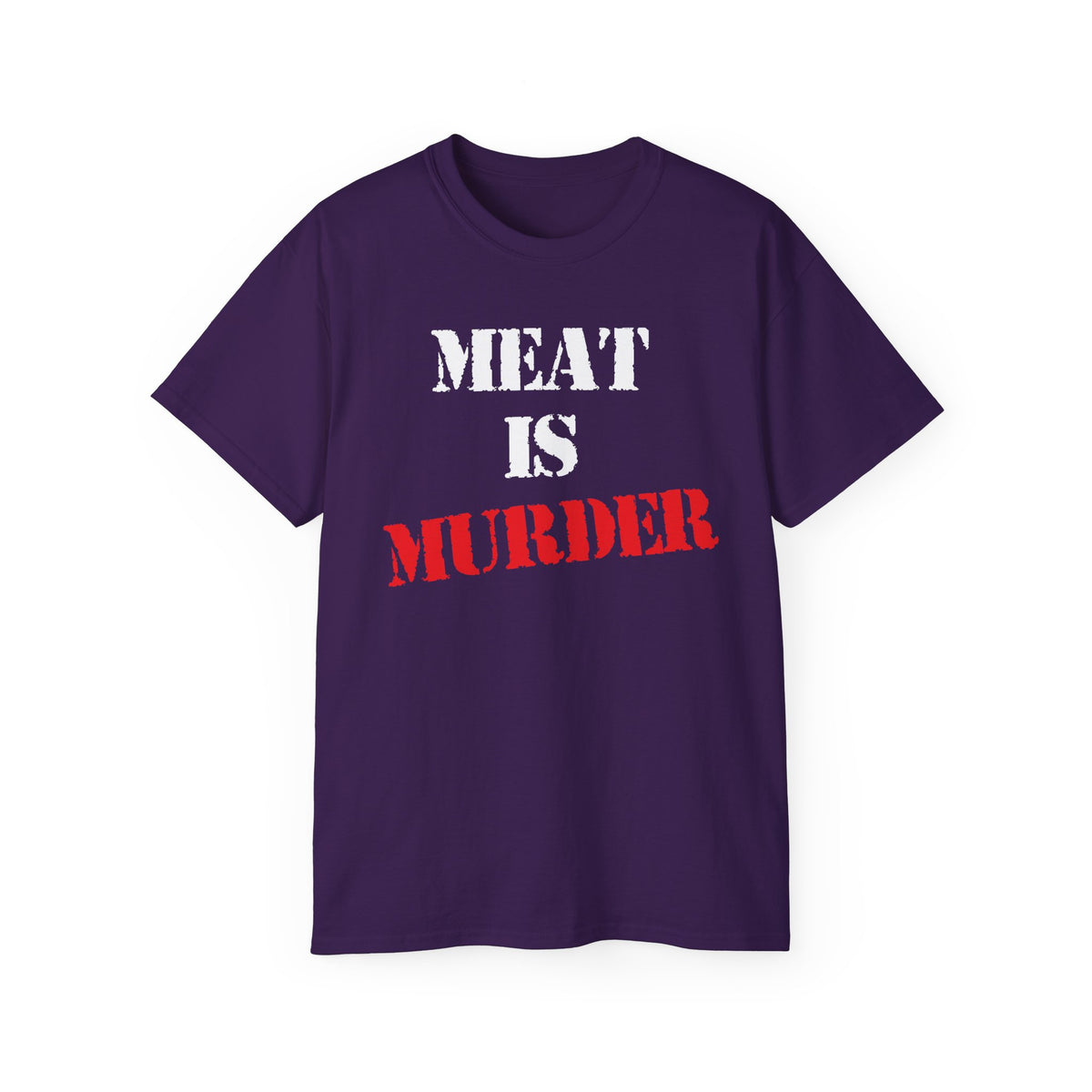 Meat Is Murder Tee | Bold Stencil Text Statement T-Shirt