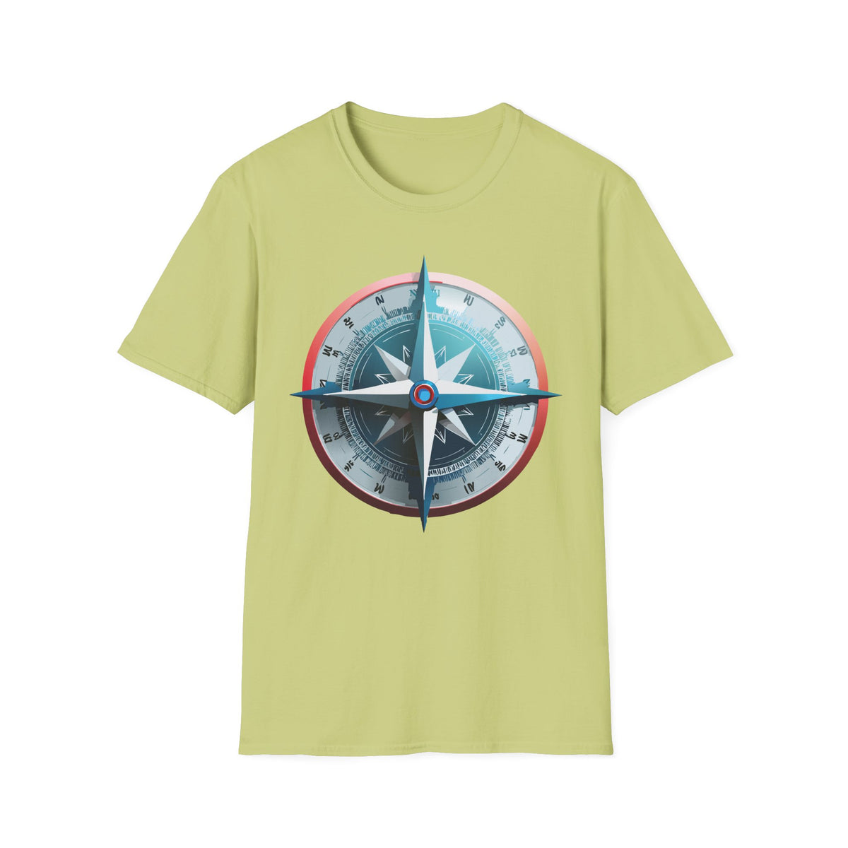 Nautical Compass Graphic T-Shirt | Vintage Compass Travel Graphic Design Unisex 100 Cotton Gildan T-Shirt