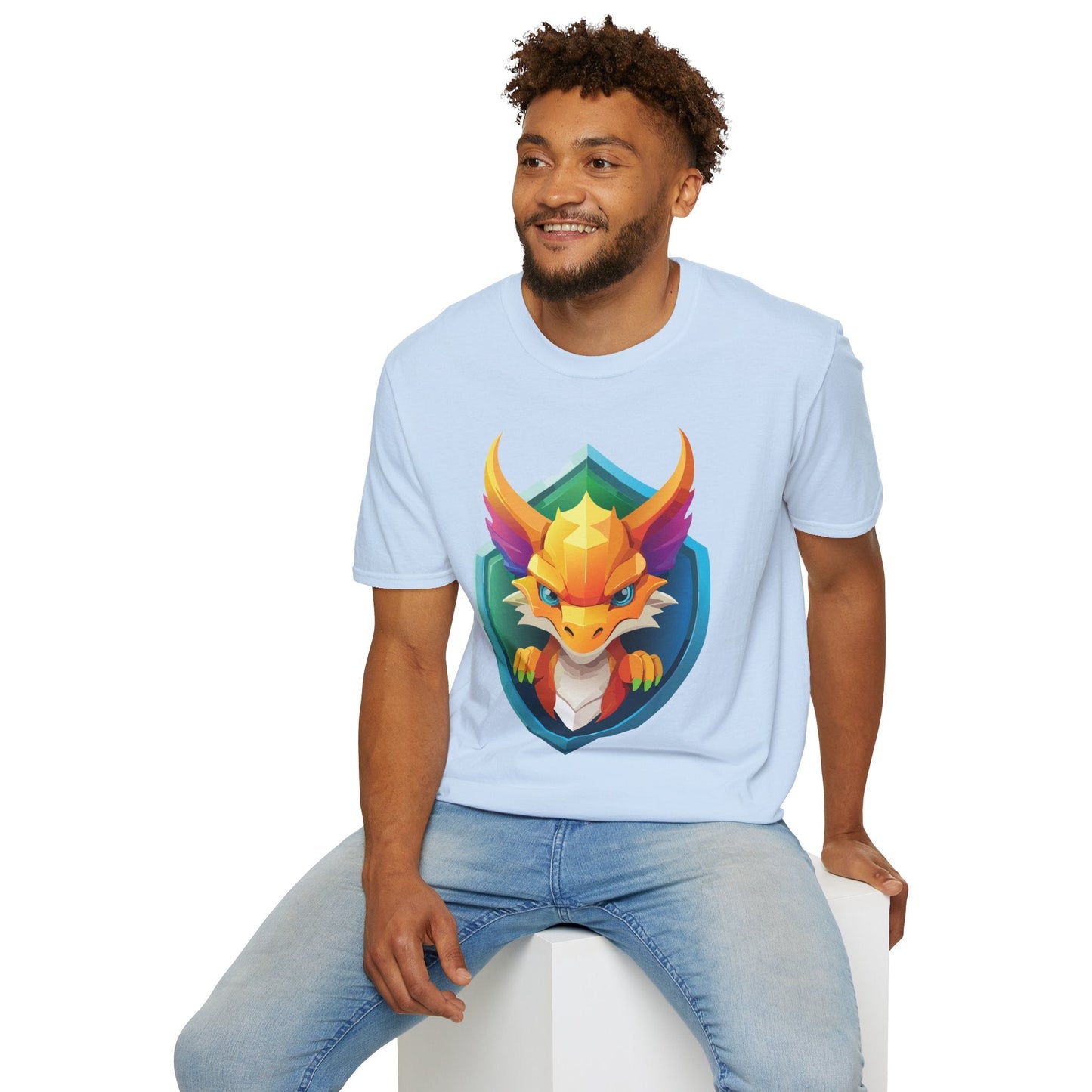 Dragon Graphic Unisex Cotton Softstyle Art Design Tee With Animals 11