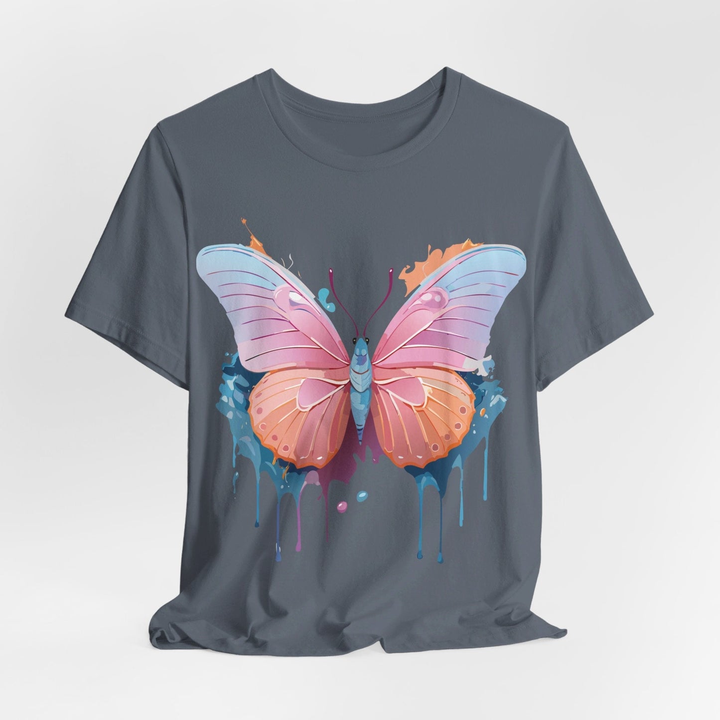 Butterfly Graphic Unisex 100 Cotton Lightweight Vintage Design Jersey Tee 88