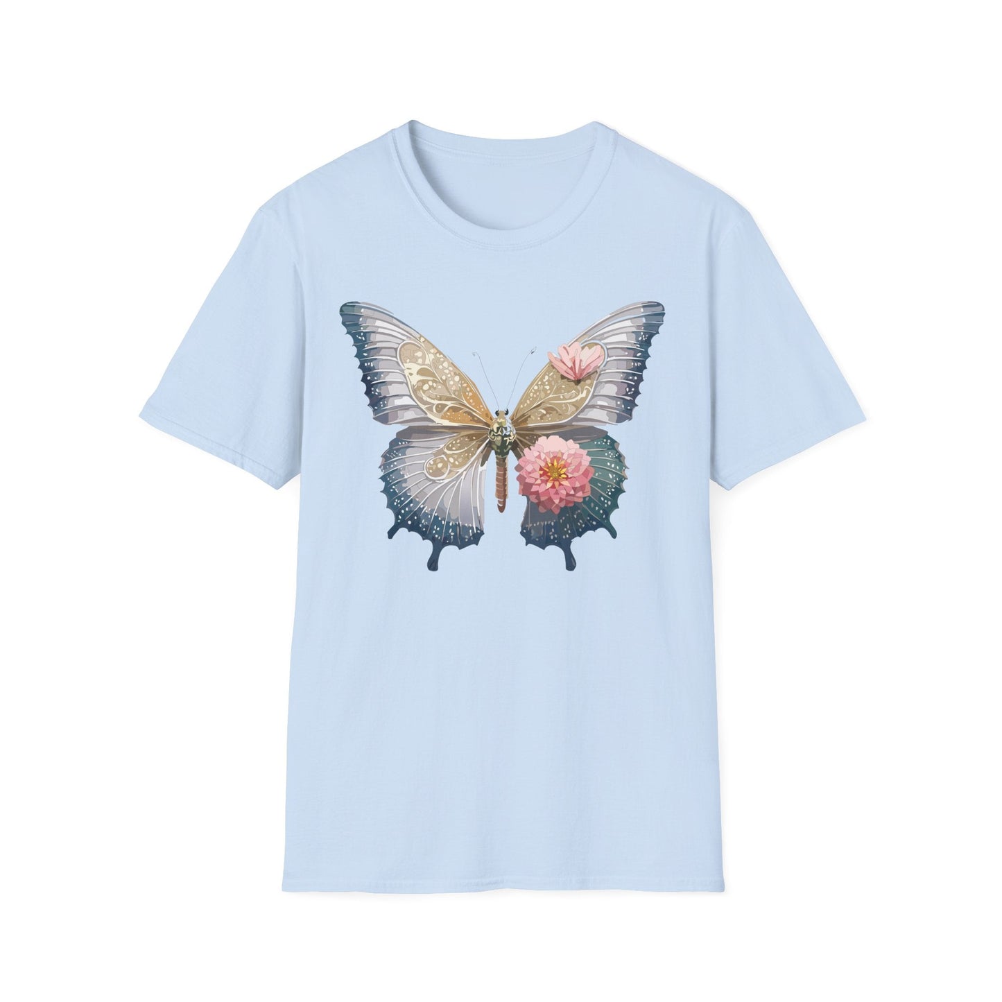 Unisex Monarch Butterfly T Shirt Softstyle Gildan 64000 100 Percent Ring Spun Cotton Tee