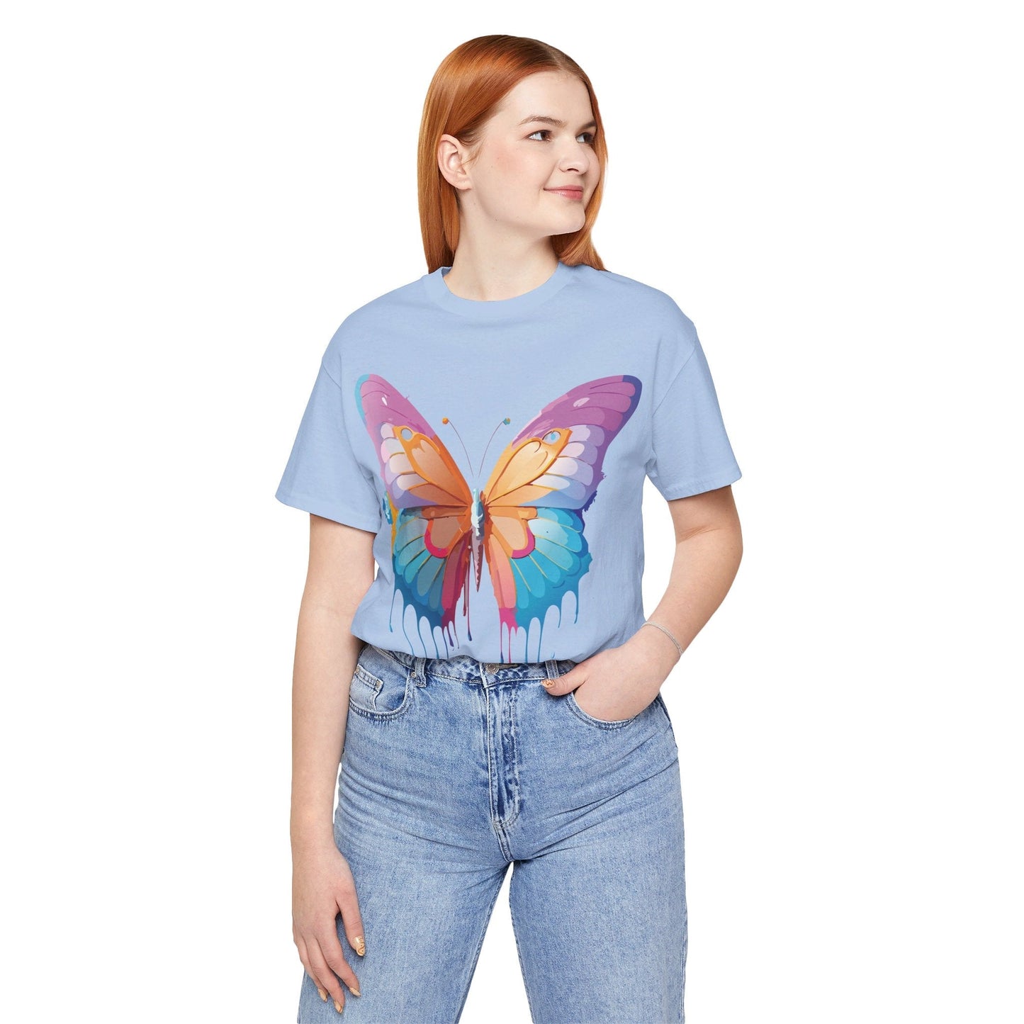 Butterfly Graphic Unisex 100 Cotton Lightweight Vintage Design Jersey Tee 91