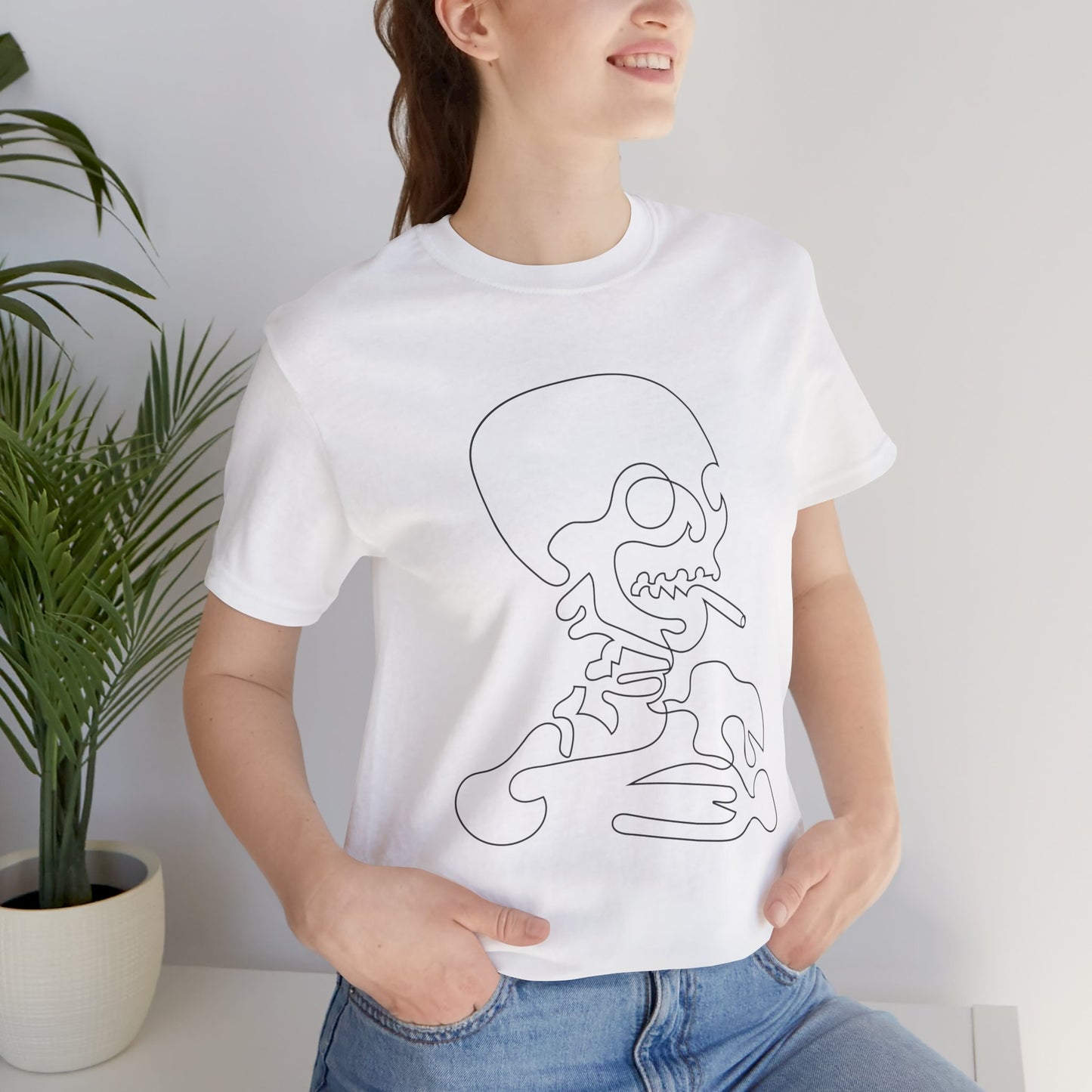 Unisex Cotton Tee Shirt with Skull