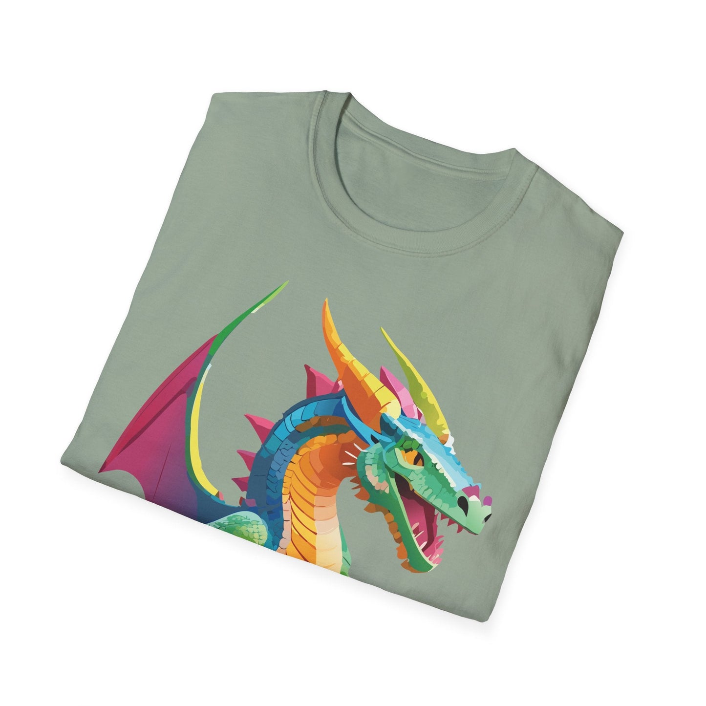 Unisex Dragon Graphic Tee Softstyle Short Sleeve T Shirt Made From Ring Spun Cotton