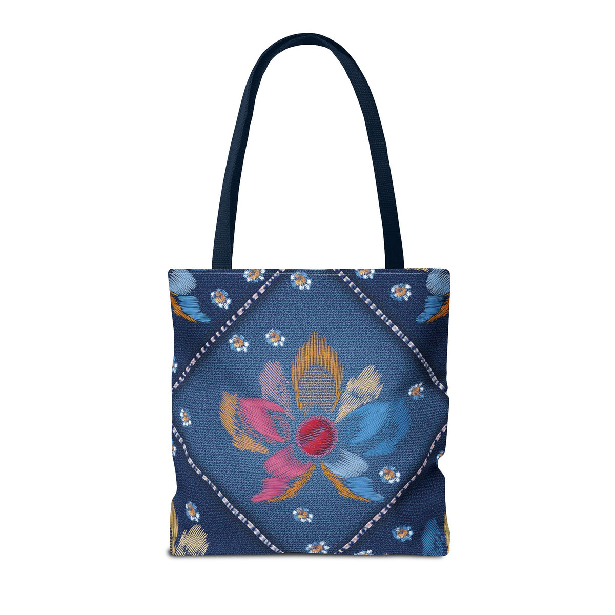Denim Fabric Imitation Print Unisex Canvas Bag Poly Spun 3 Sizes Tote Bag 159-14