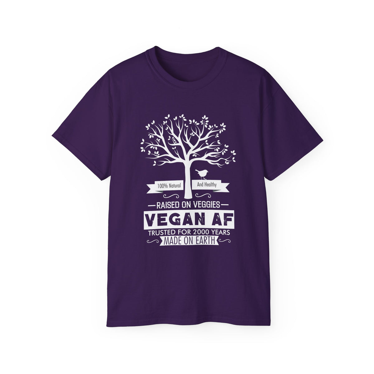 Vegan AF Tree Graphic Tee | Raised on Veggies, 100% Natural Shirt