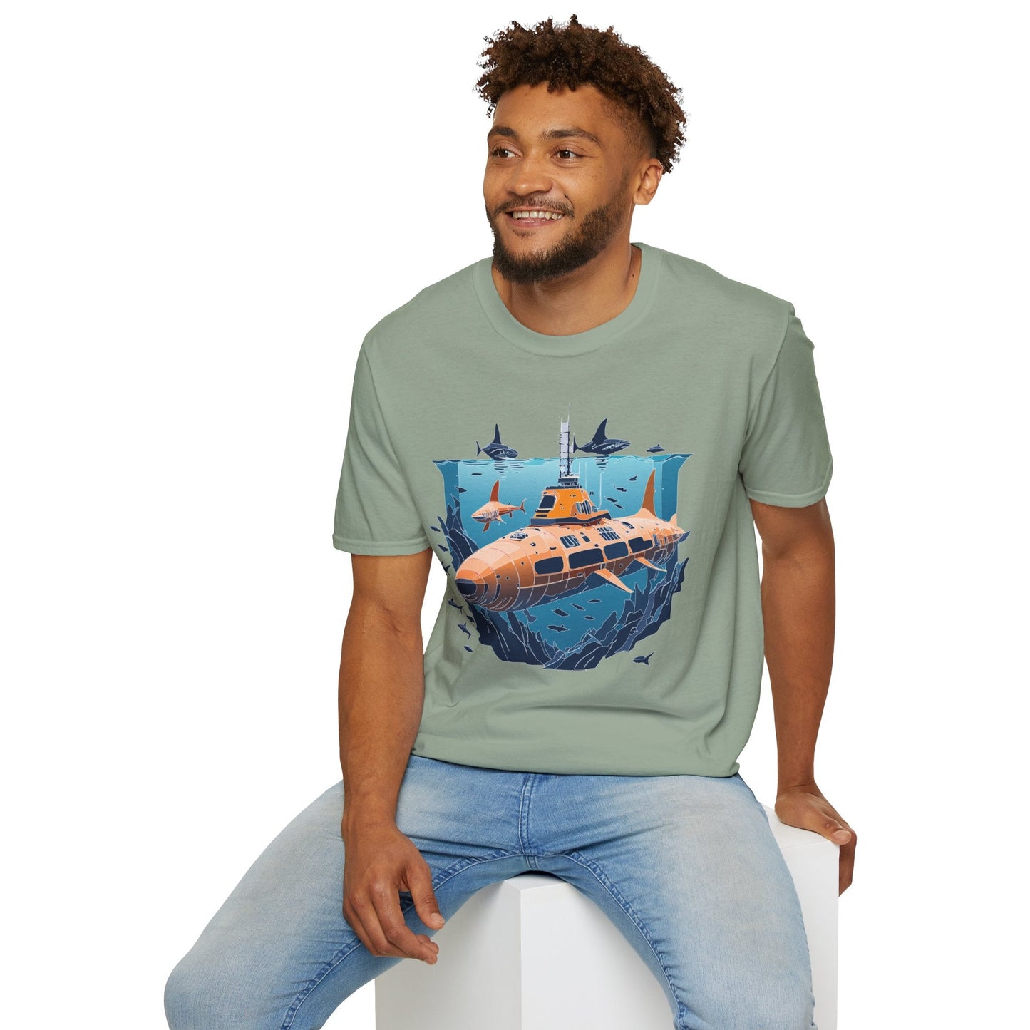 Ocean T Shirt Unisex Gildan Softstyle 64000 Ocean Theme Tee 100 Percent Cotton Fabric