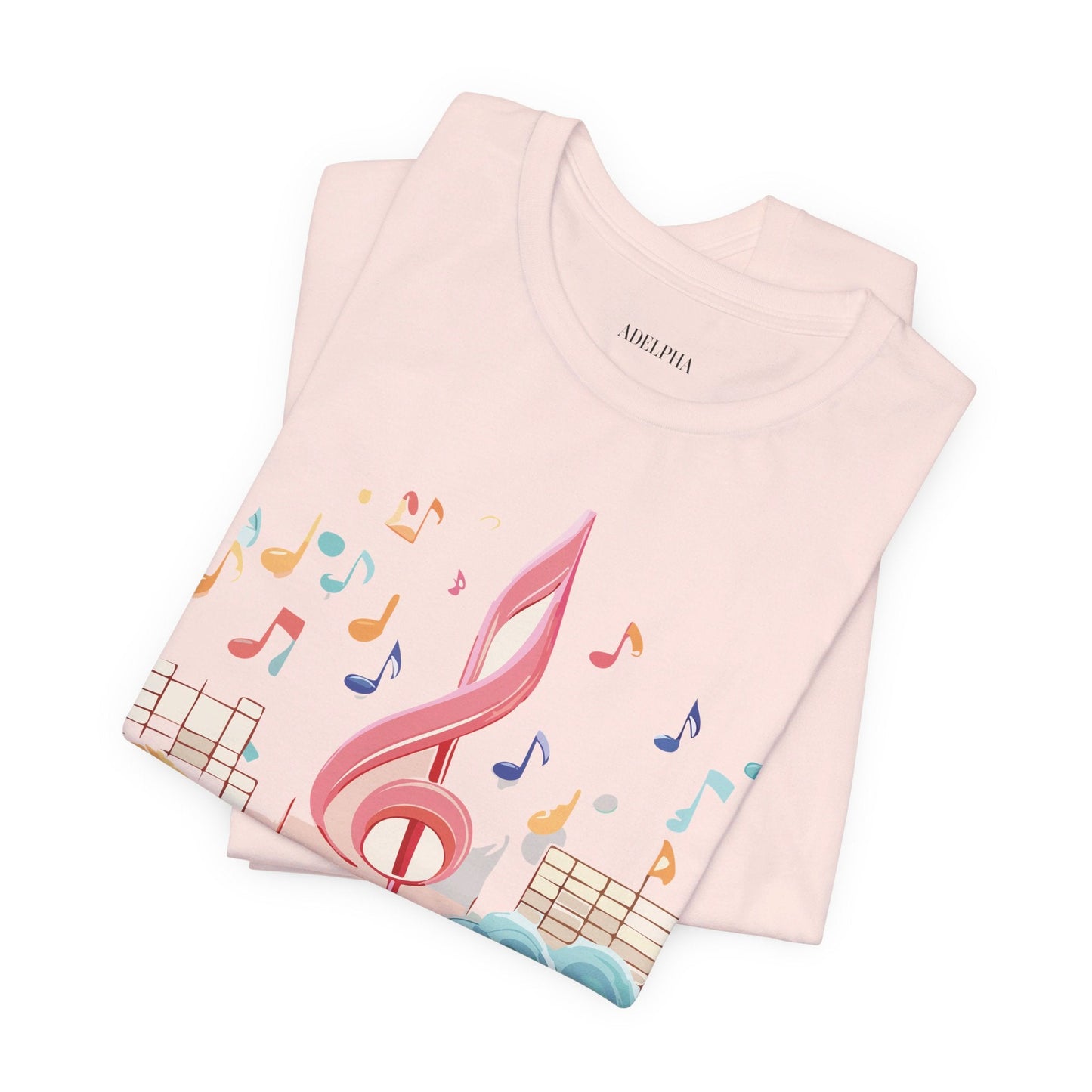 Music Graphic Unisex 100 Cotton Vintage Art with Musical Elements Tee 30