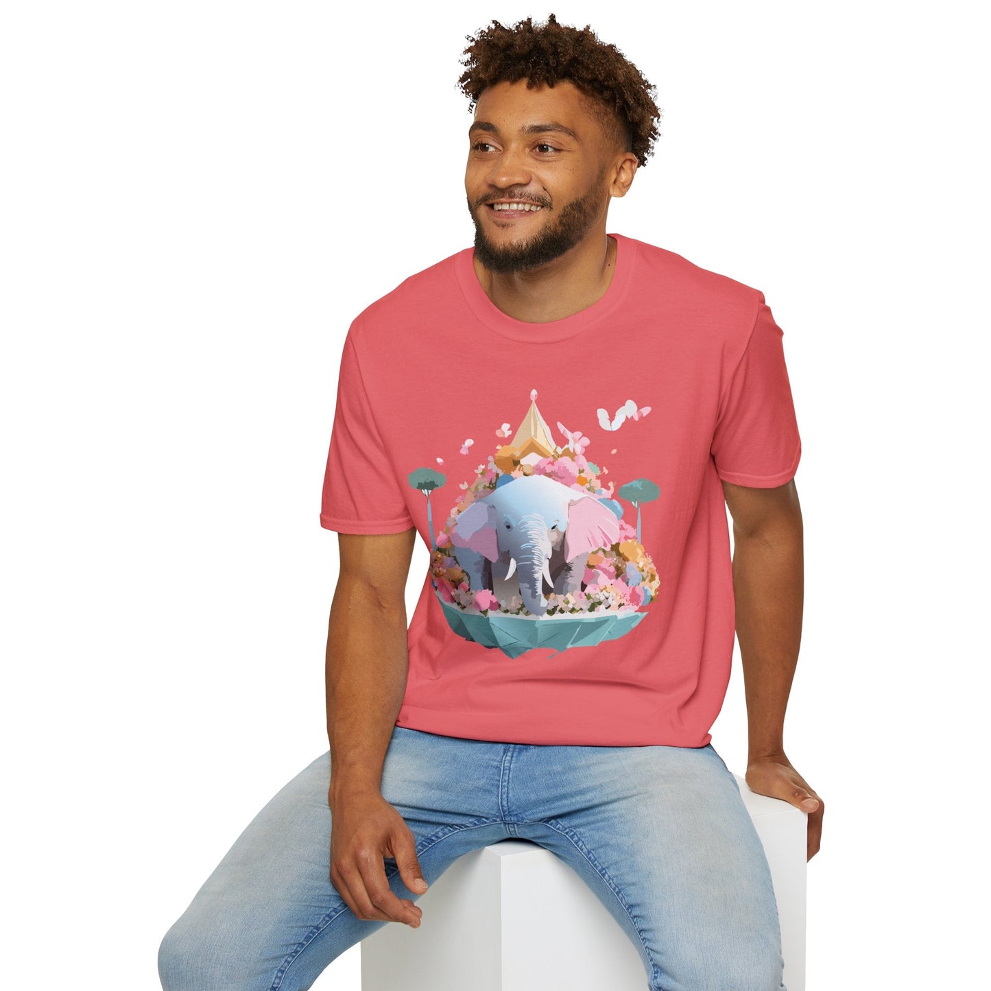 Elephant Graphic T Shirt For Animals Unisex Gildan Softstyle 64000 Cotton Tee Apparel