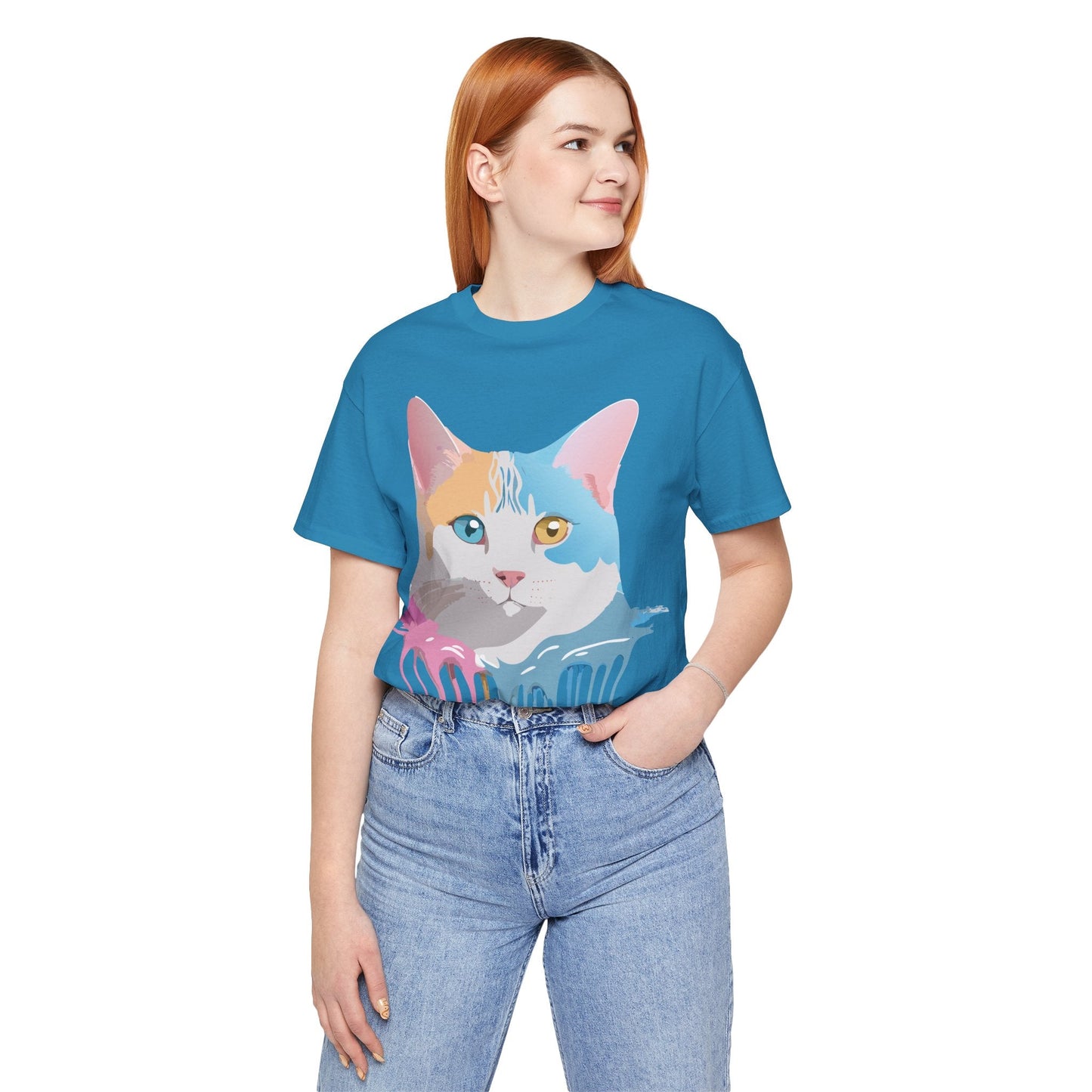Unisex Cat Shirt Graphic Tee With Vintage Adelpha Art Design