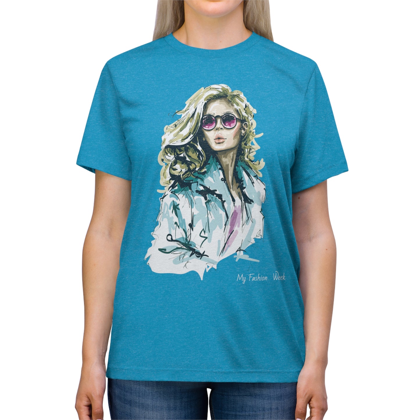 Tri-blend Tee Shirt with Art Design