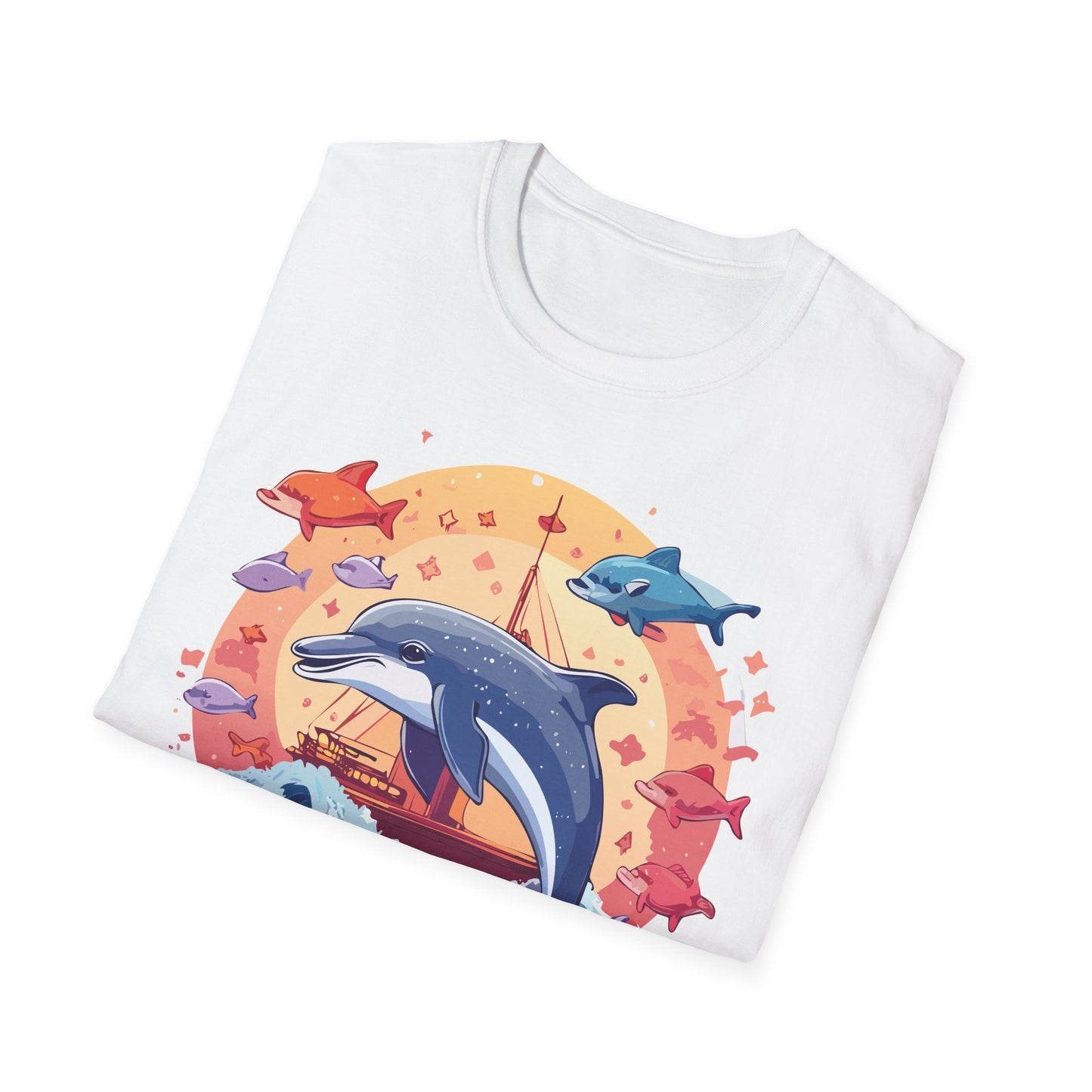 Dolphin Shirt Unisex Softstyle Cotton Tee 100 Percent Ring Spun Lightweight Breathable