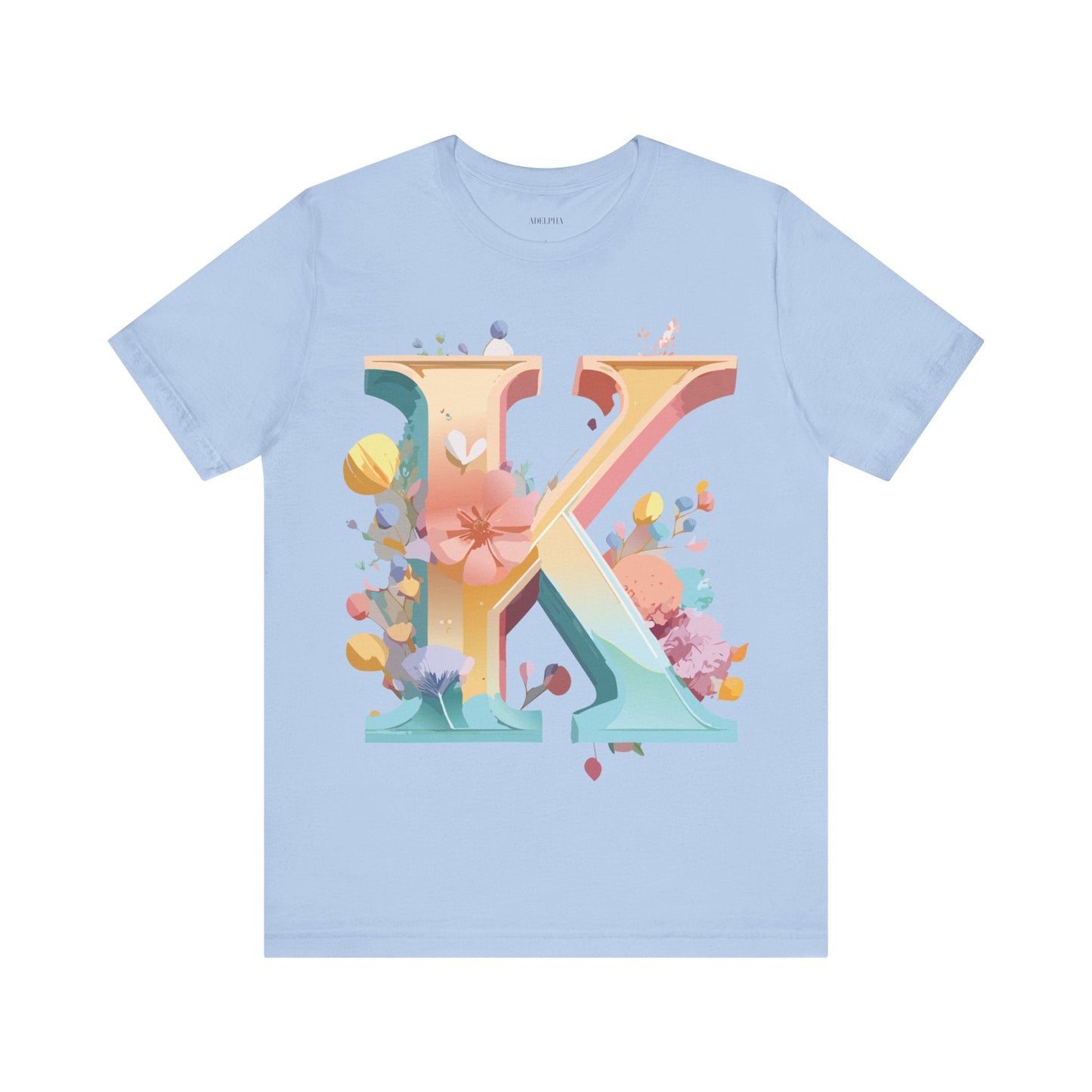 Letter K Shirt Unisex Graphic Tee With Vintage Inspired Artwork By Adelpha Short Sleeve
