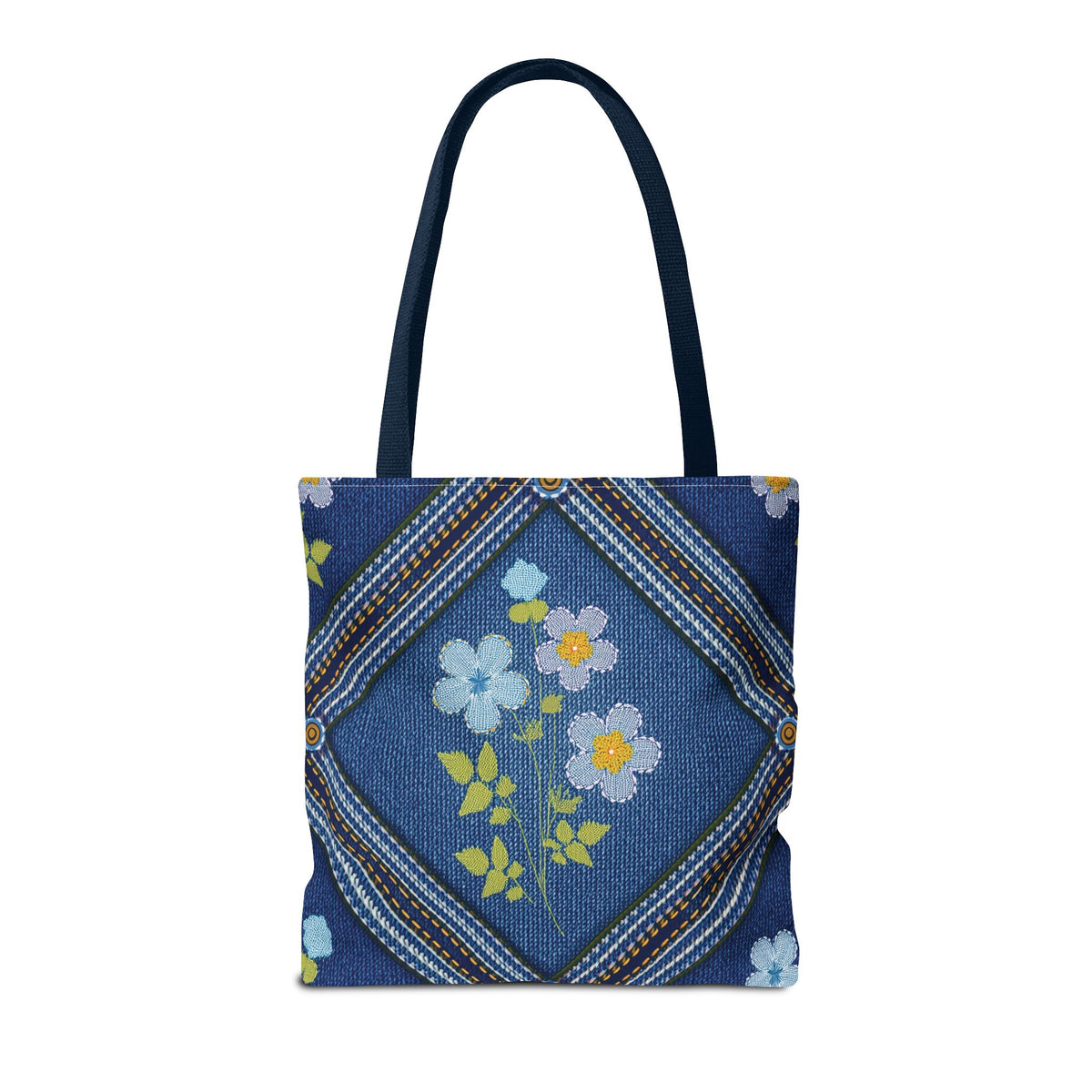 Denim Fabric Imitation Print Unisex Canvas Bag Poly Spun 3 Sizes Tote Bag 126